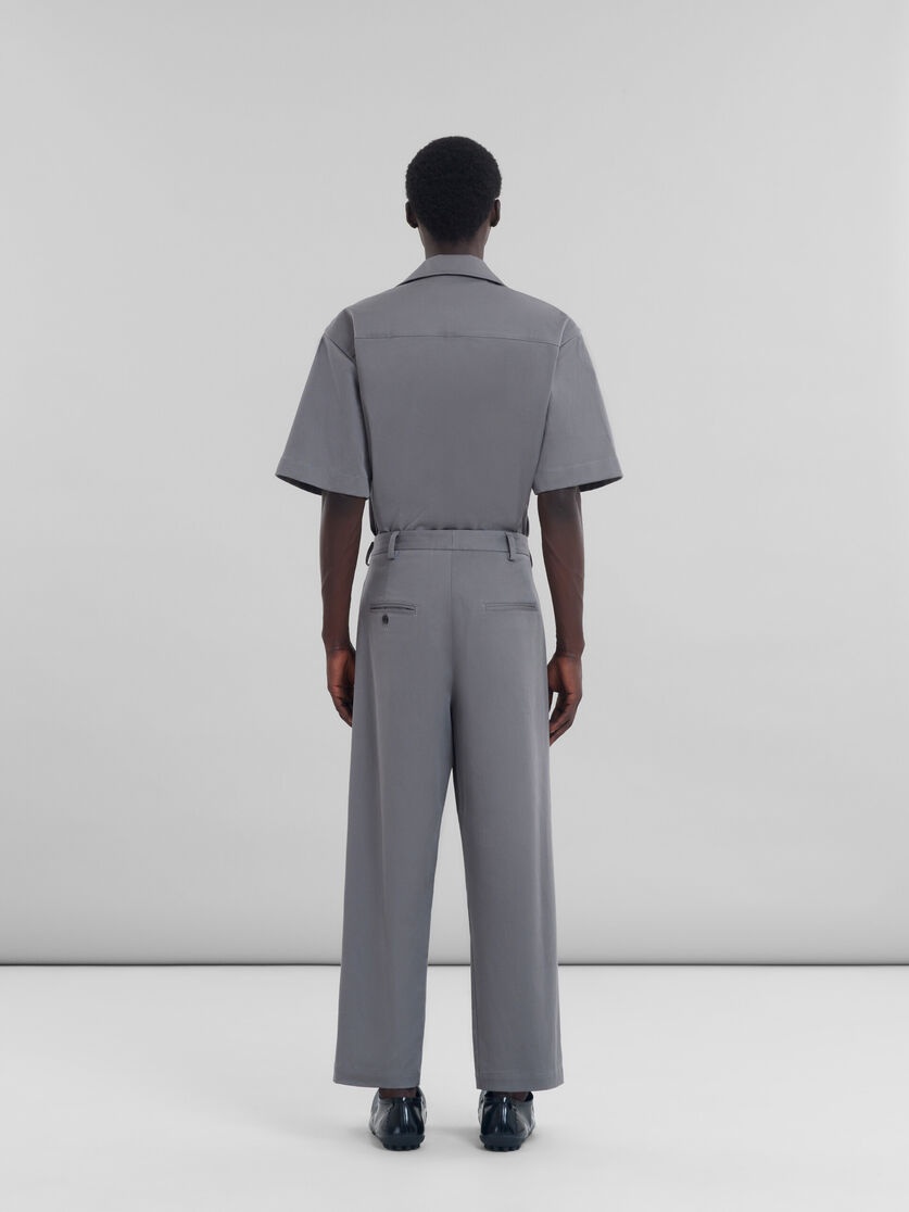 GRAY GABARDINE CLASSIC TROUSERS - 3