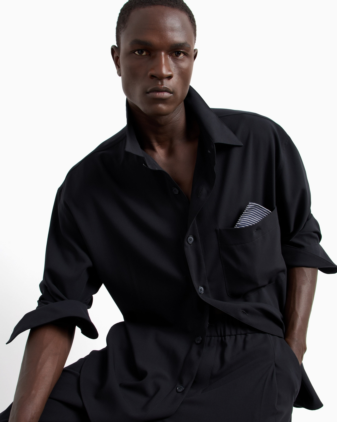 LOOSE-FIT VIRGIN WOOL CRÊPE SHIRT - 6