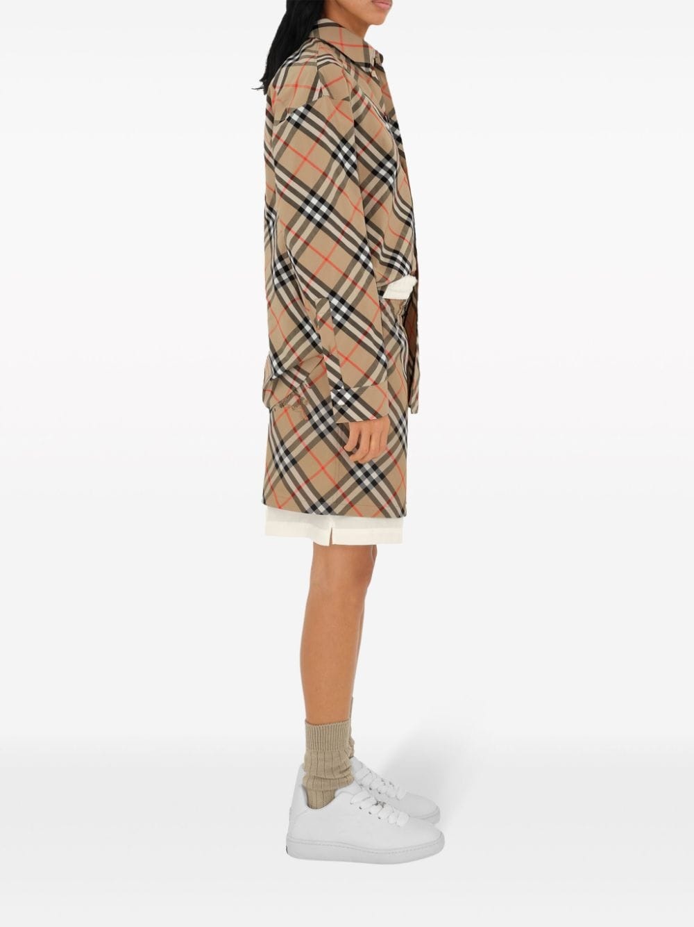 check-pattern cotton shirt - 3