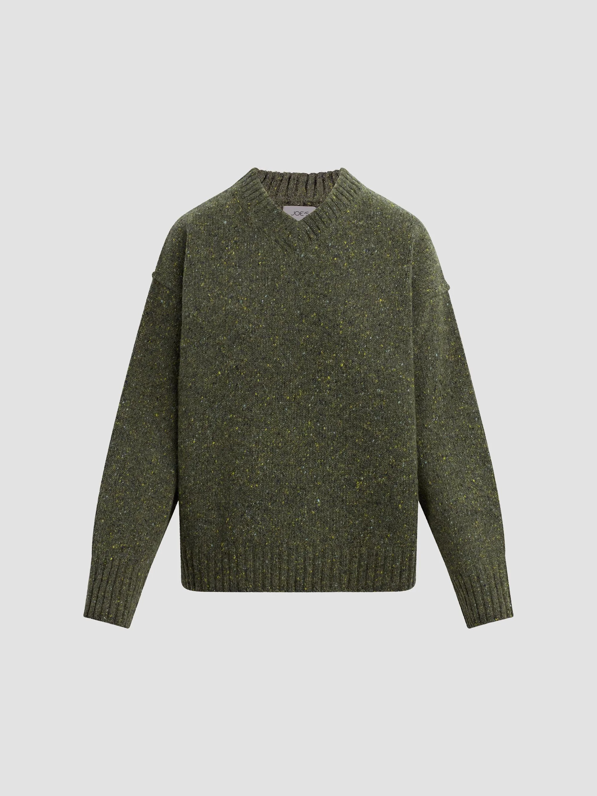 Women's The V-Neck Cotton-Cashmere Sweater - Moss - 1