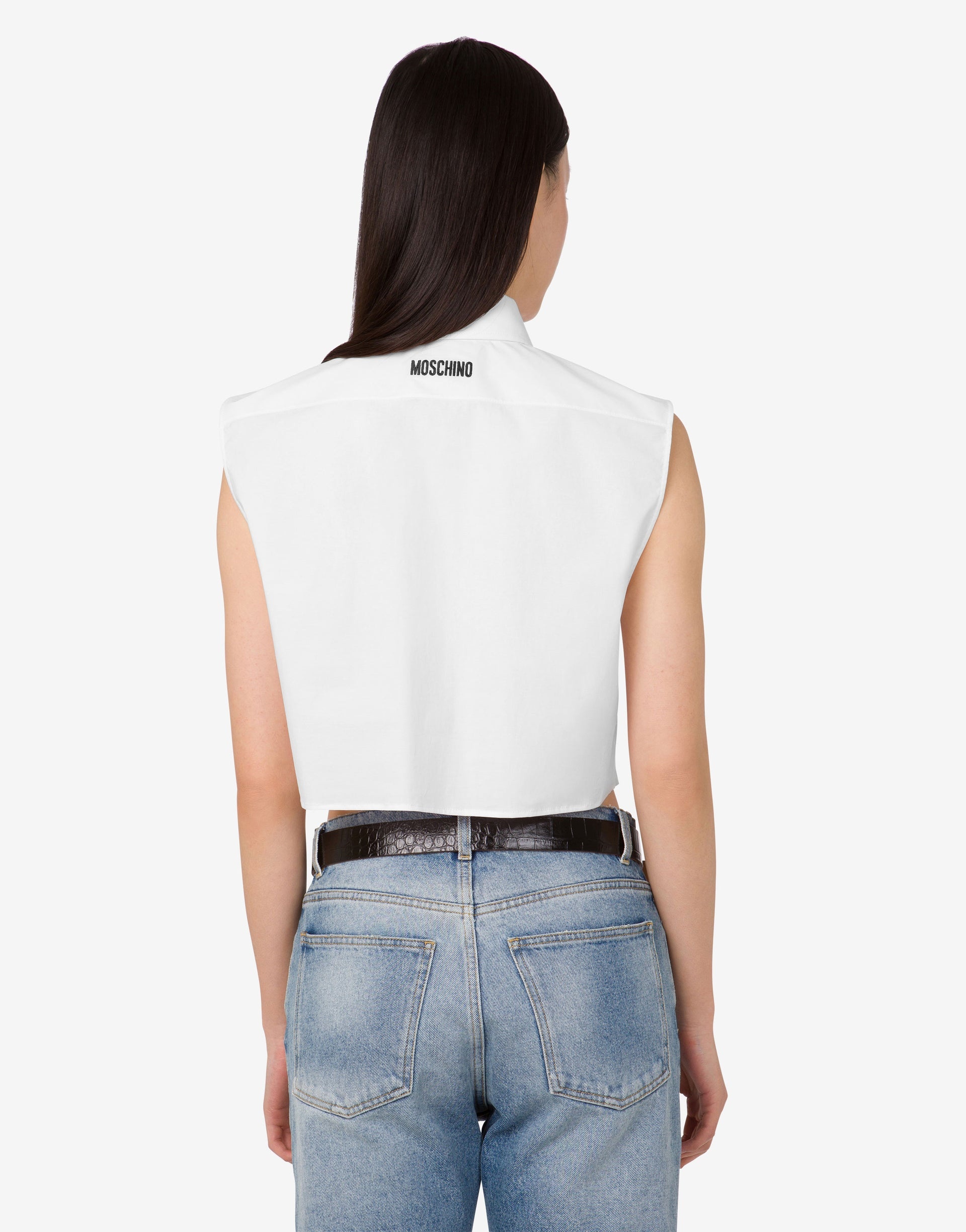 COTTON POPLIN CROP SHIRT GOOSE - 3
