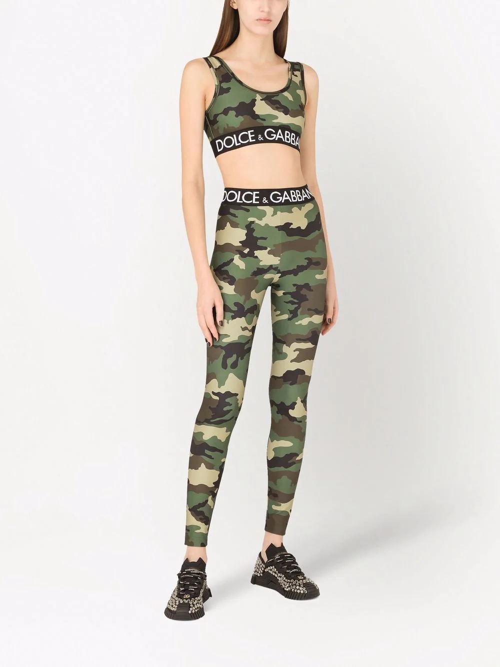 camouflage-print cropped top - 2