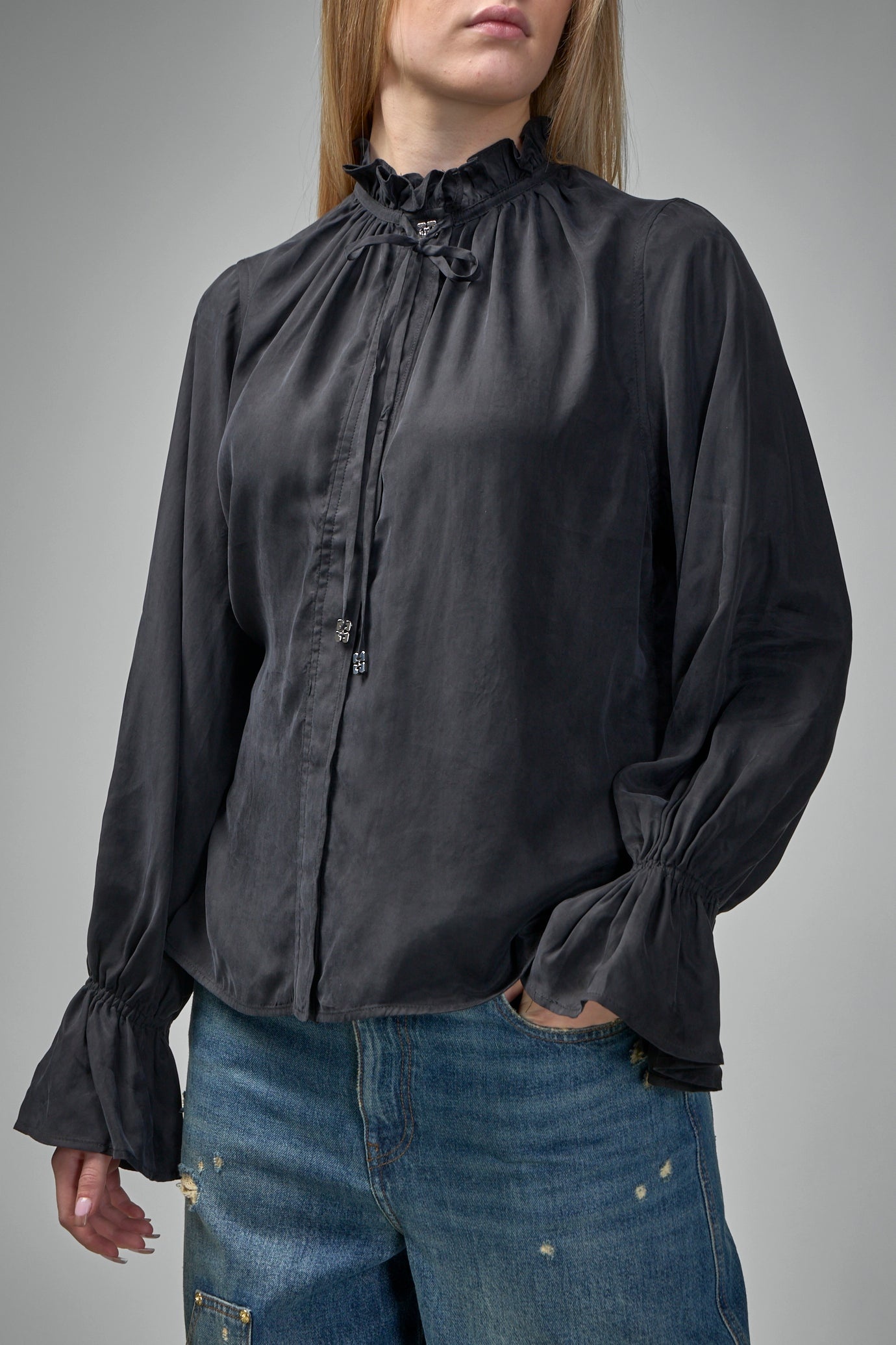 Fluid Cupro Tie Shirt - 4