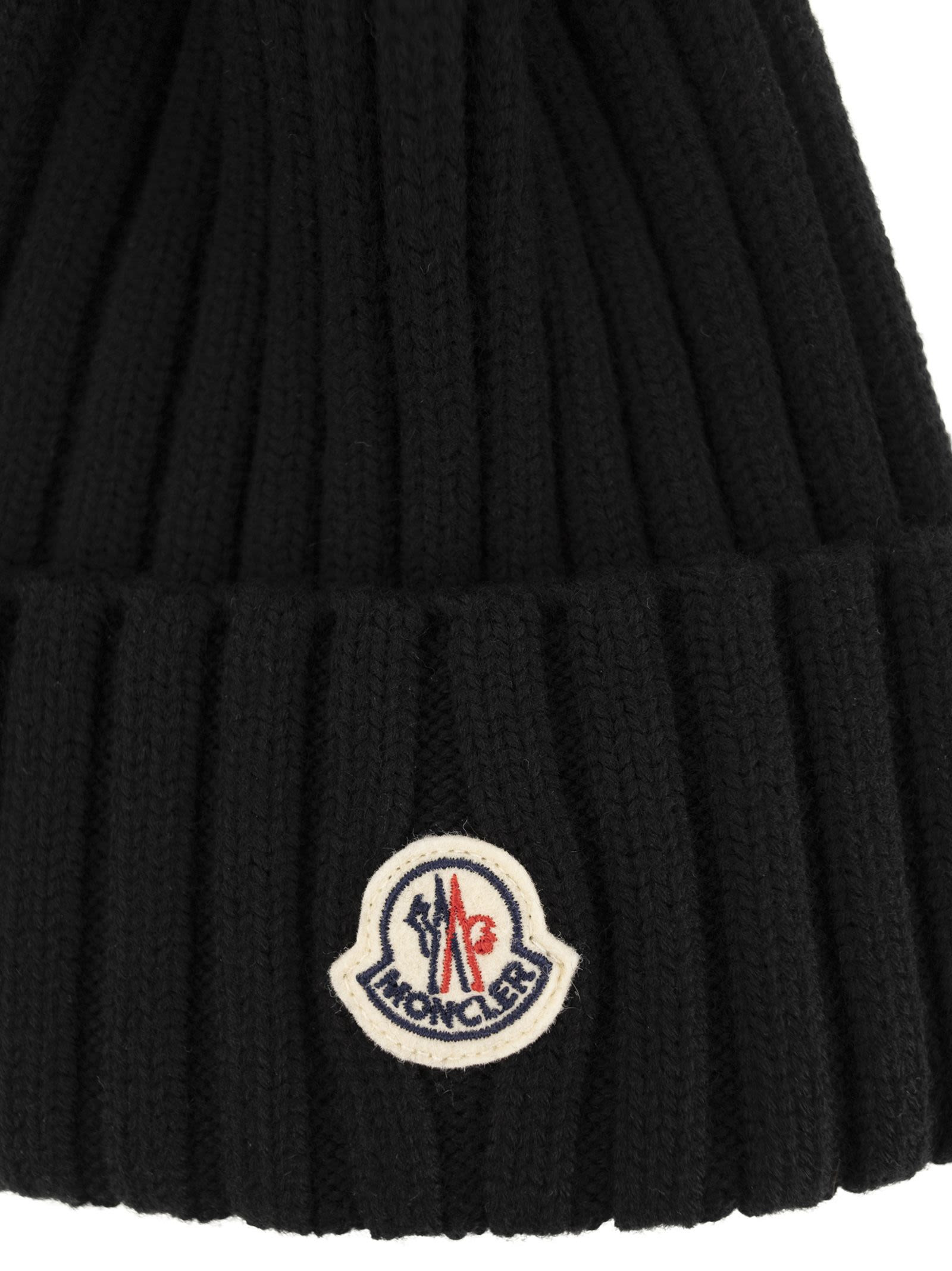Moncler Women Wool Cap With Synthetic Pompom - 3