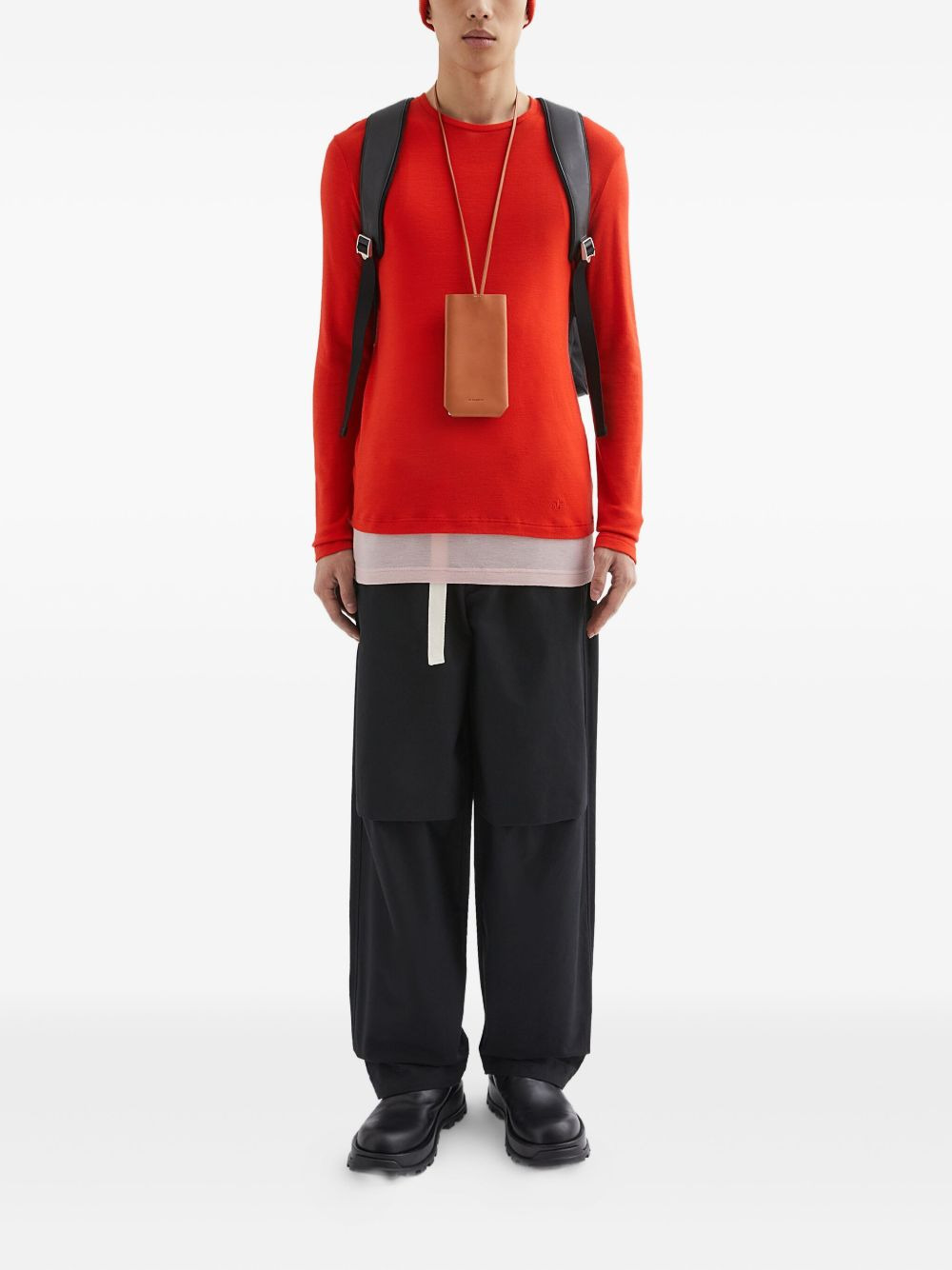 wool layered T-shirt - 2