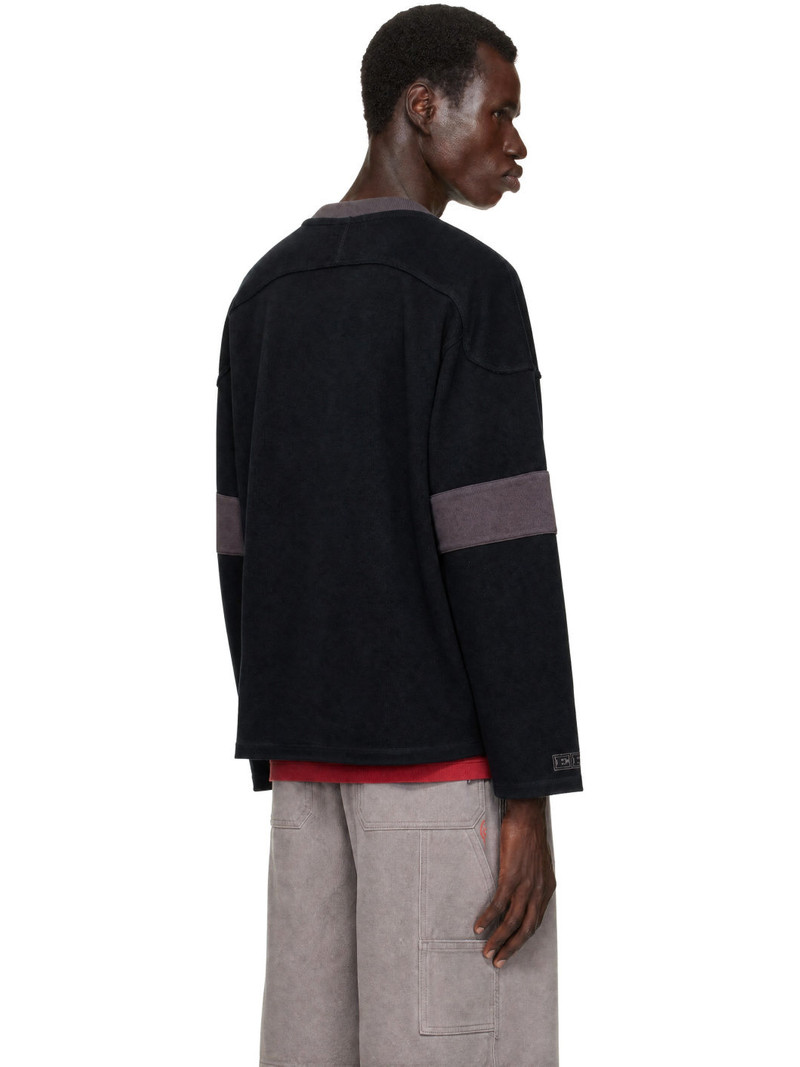 Black Laced Hockey Jersey Sweater 3