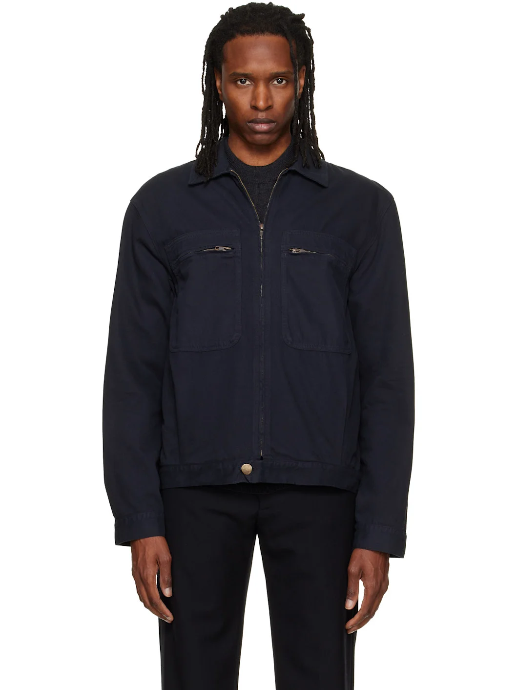 Black Worker Denim Jacket - 1