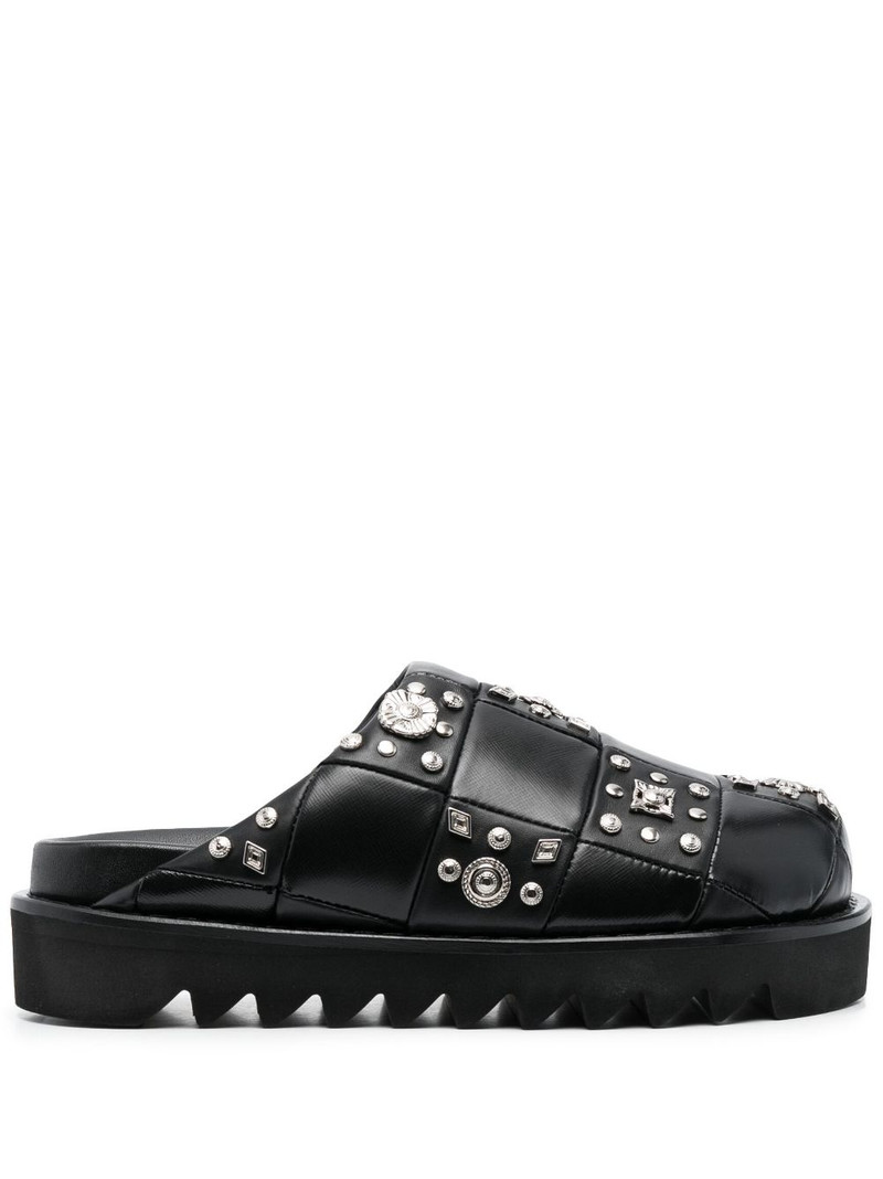 stud-detail leather clogs 1