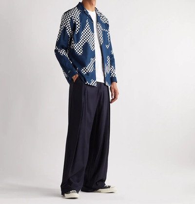 Blue Blue Japan Camp-Collar Checked Cotton-Twill Shirt outlook