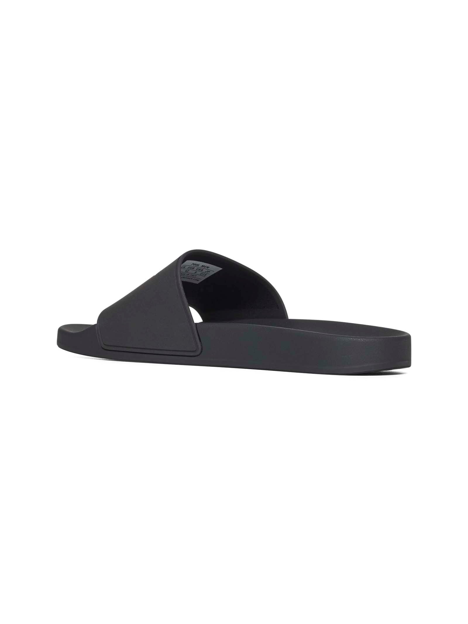 Black rubber Slide Pool sandals - 3