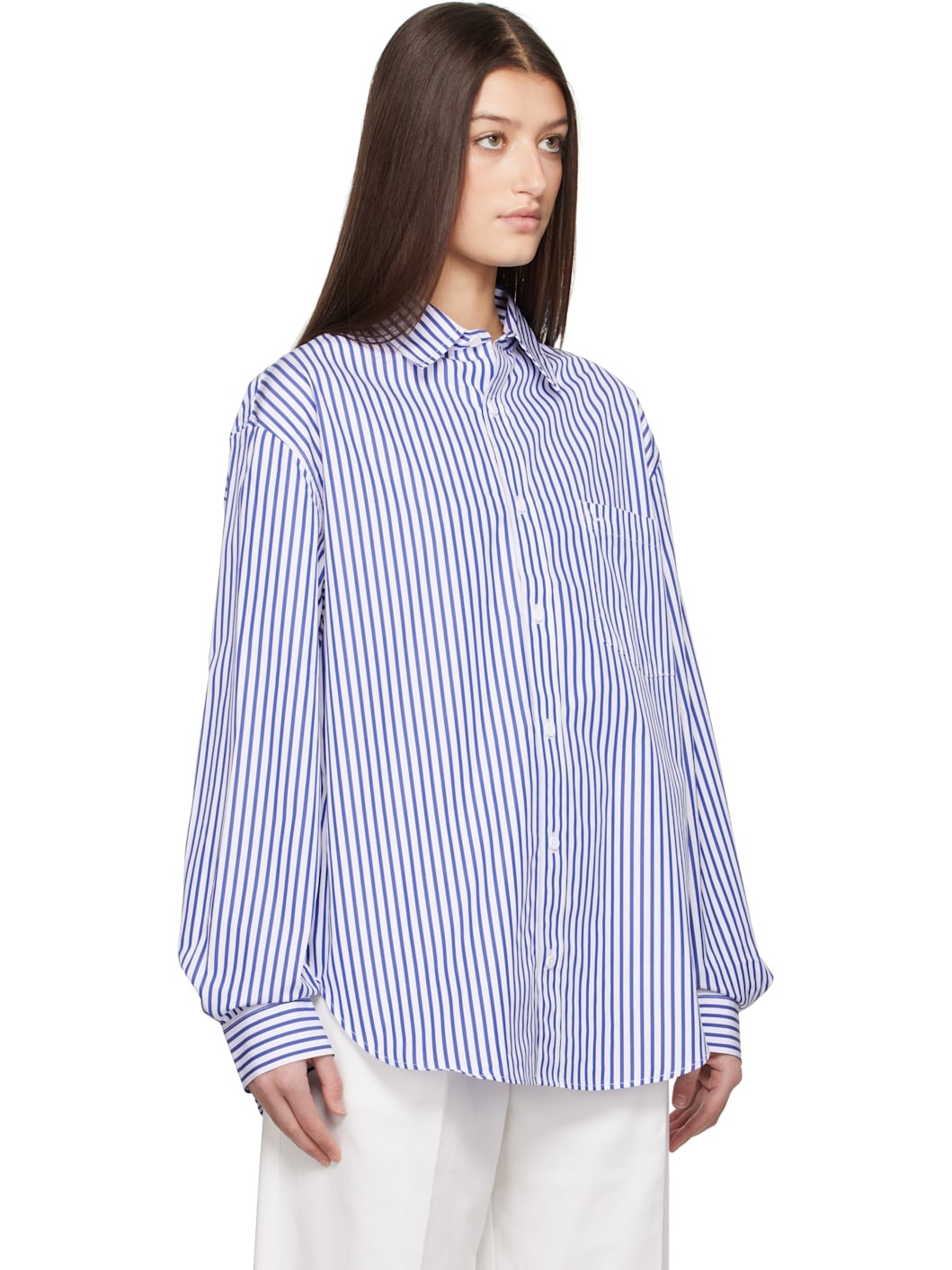White & Blue Relaxed Shirt - 2