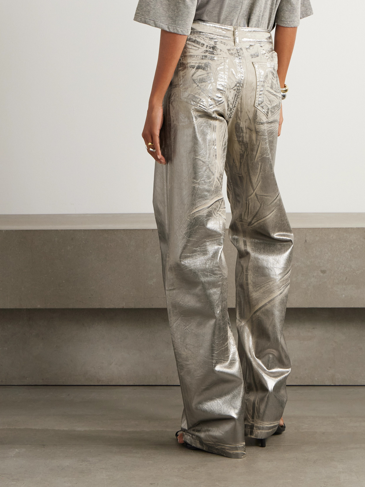 Geth Metallic Wide-leg Jeans - 3