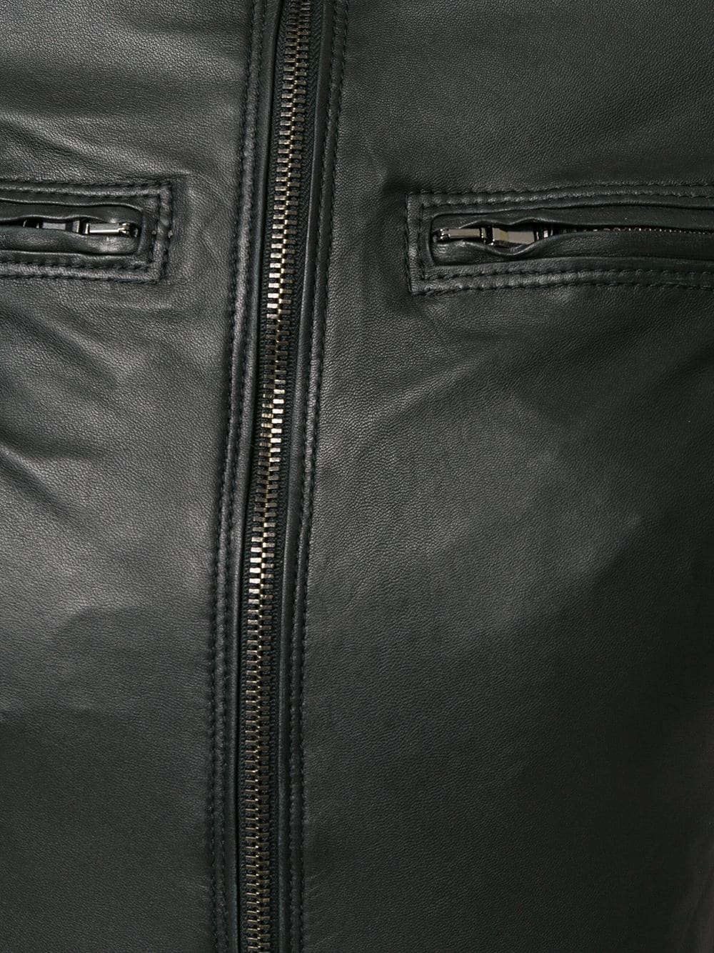 fitted leather jacket - 5