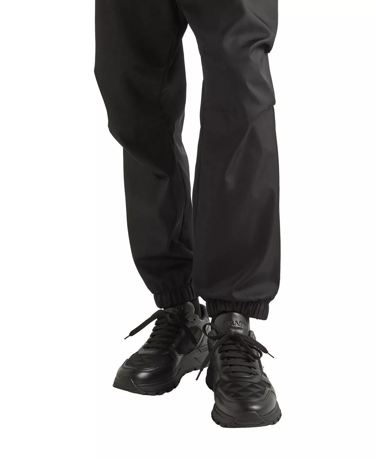 Men's Leather and Re-Nylon High-Top Sneakers - 2