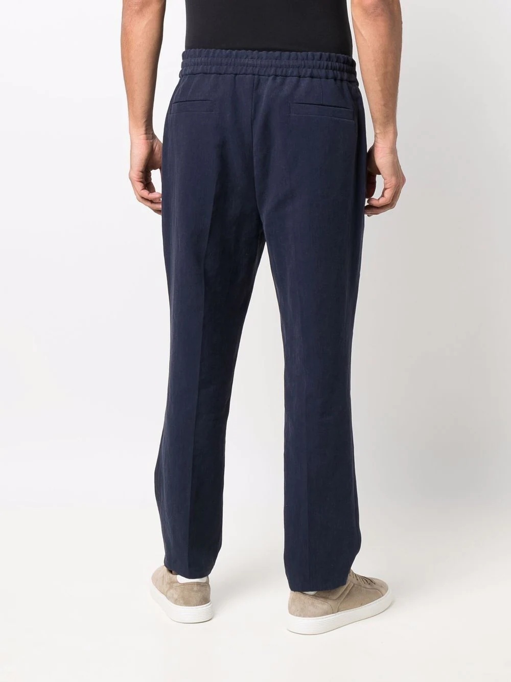 drawstring cotton track pants - 4