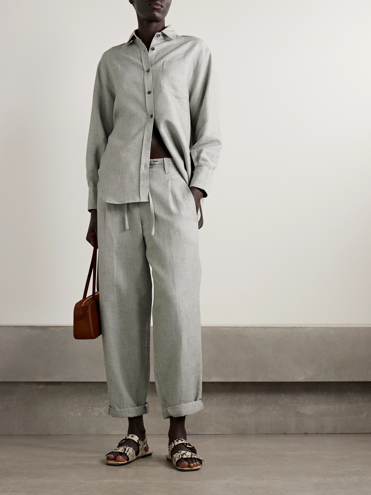Linen, Cotton And Wool-blend Twill Pants - 2
