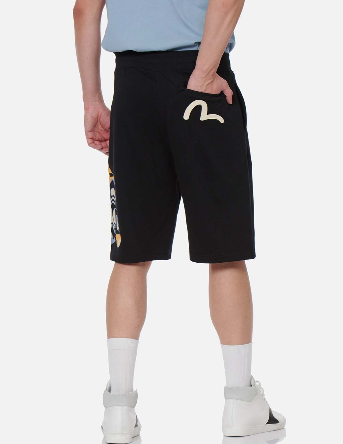 COLOR-BLOCKING GODHEAD PRINT SWEAT SHORTS - 4