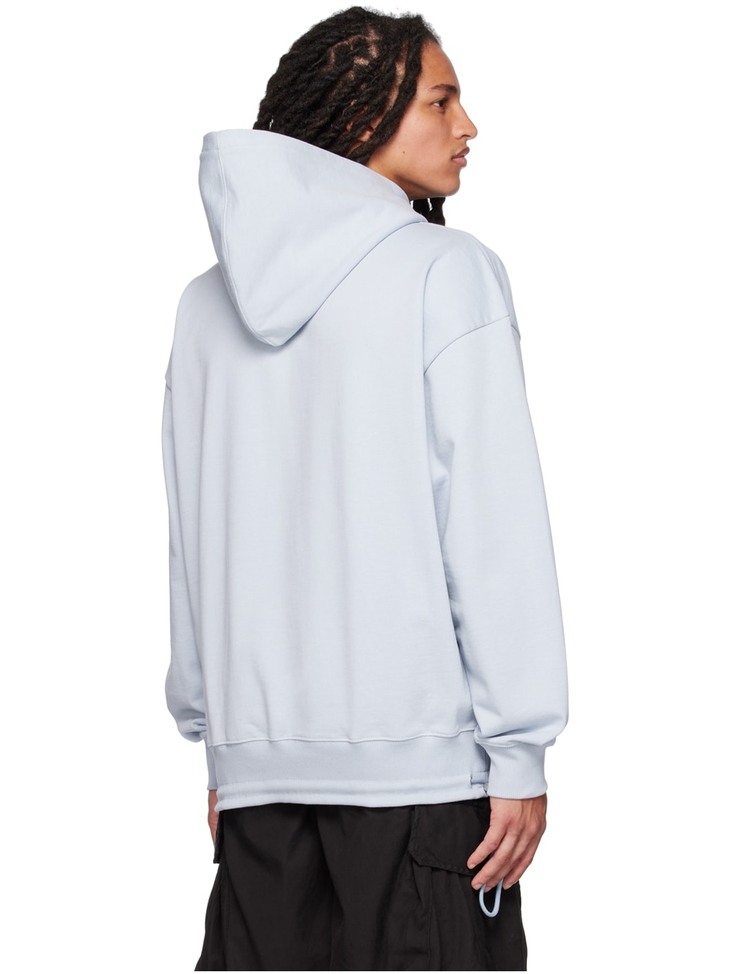 Blue Embossed Hoodie - 3