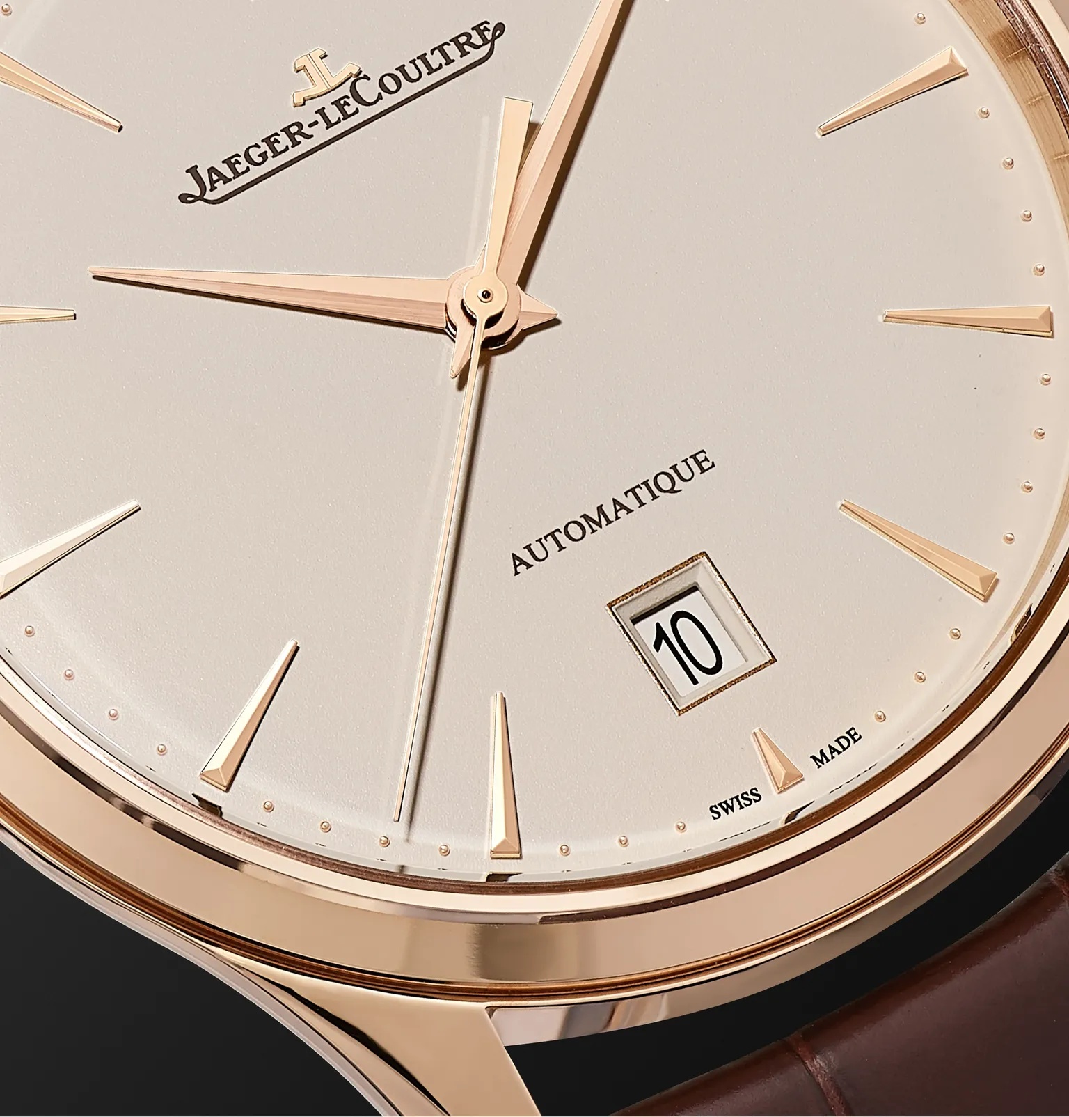 Master Ultra Thin Date Automatic 39mm 18-Karat Rose Gold and Alligator Watch, Ref No. 1232510 - 6