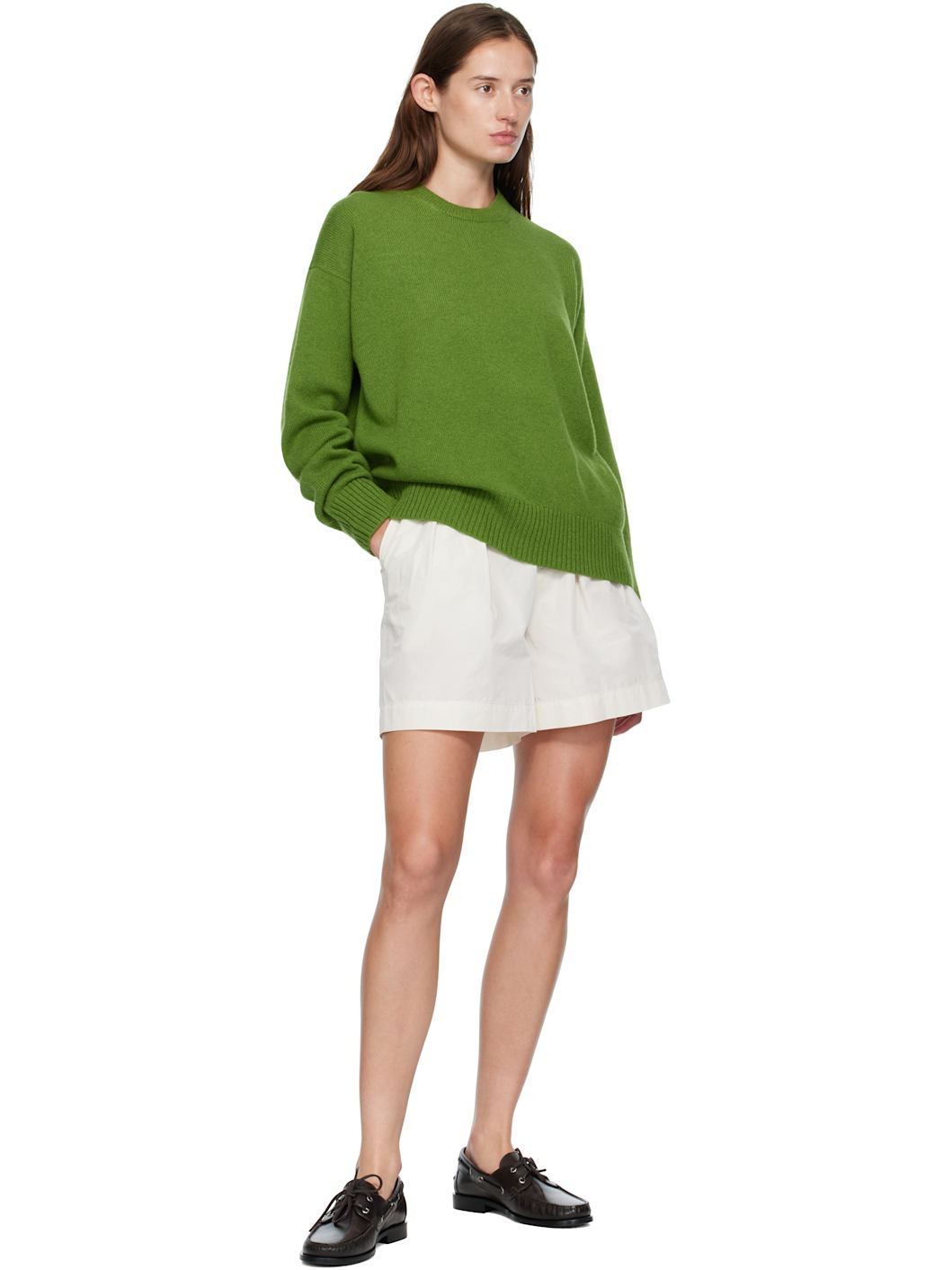 Green Innes Slouch Crewneck Sweater - 4