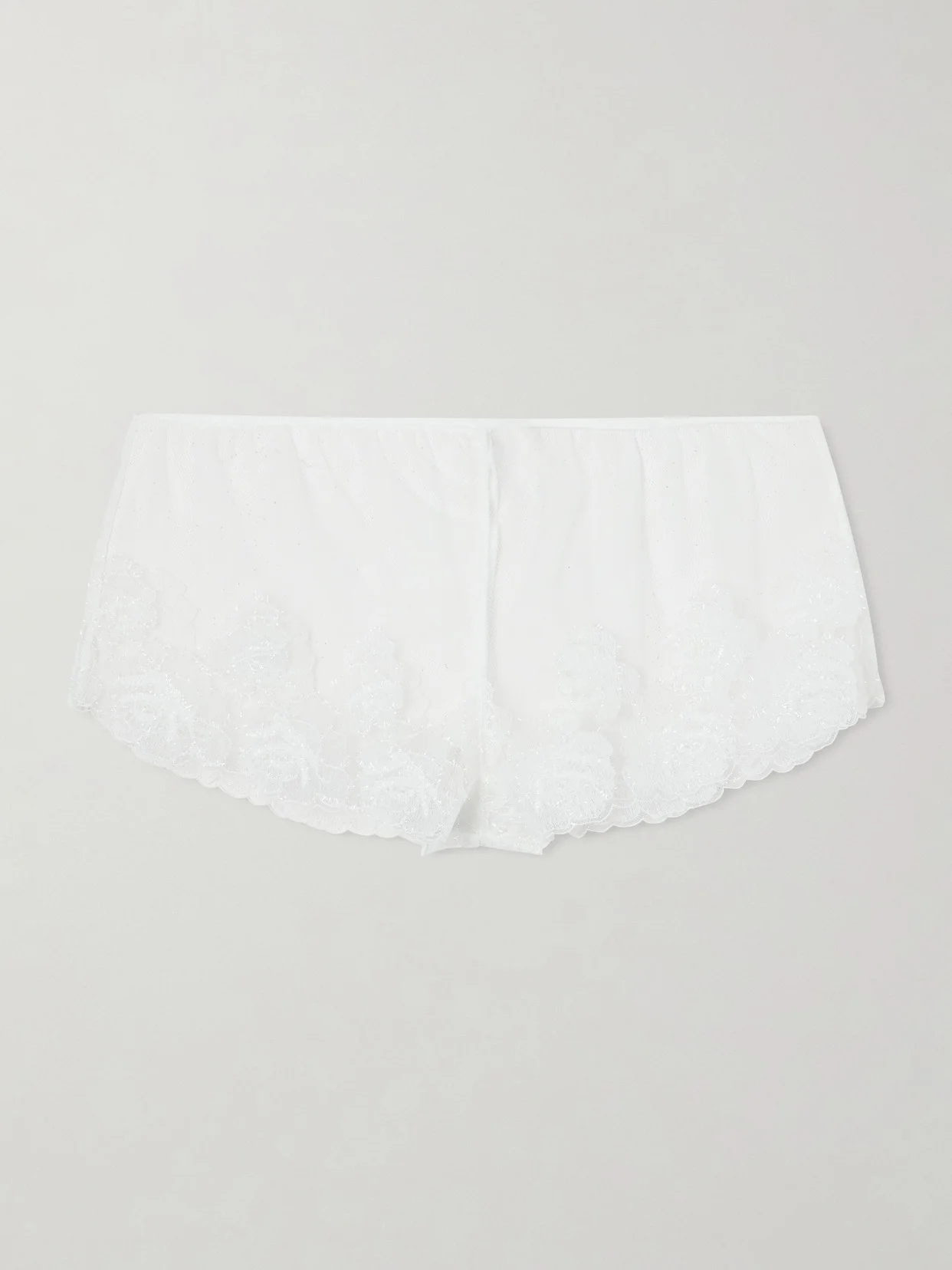 Fleur Veloutes Embroidered Mesh Briefs - 1