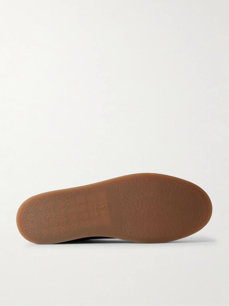 Brunello Cucinelli Coda Di Rondine Leather Sneakers Brown outlook