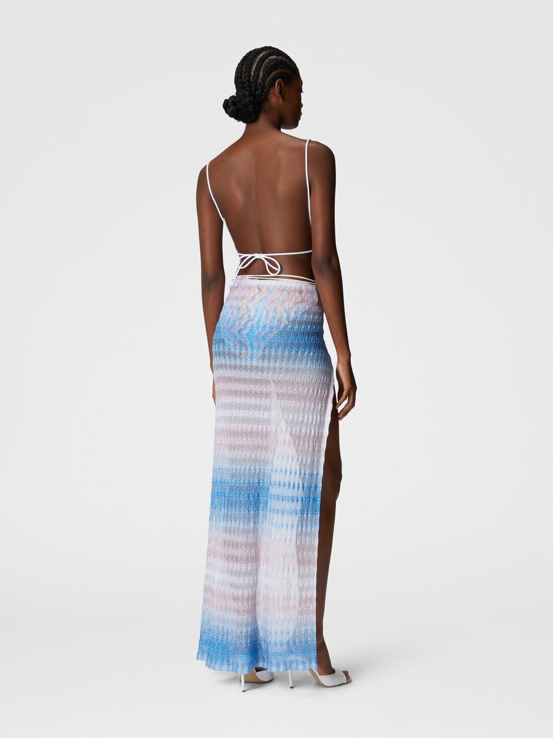 Long pareo skirt in dégradé lace - 3