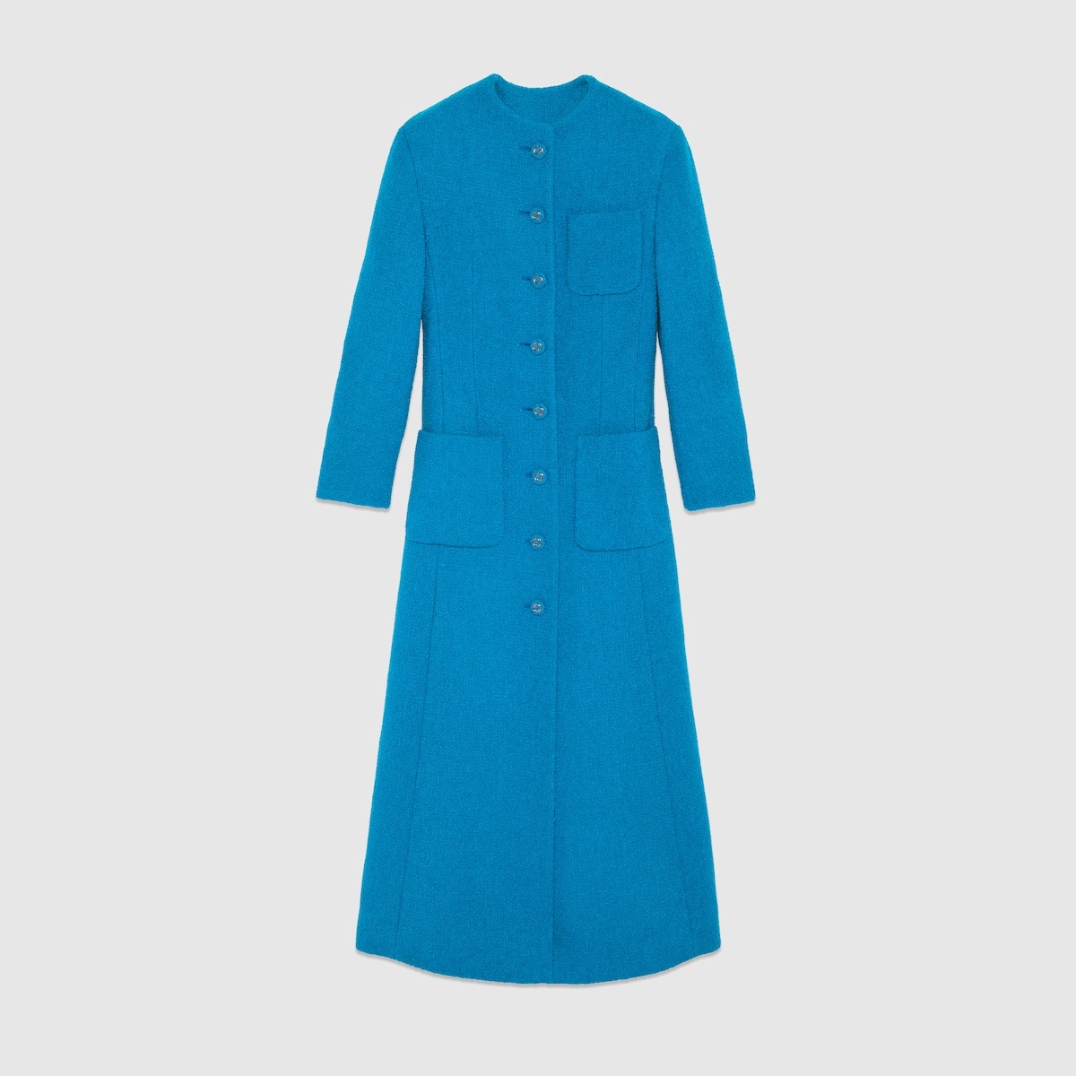 Bouclé wool coat with embroidery - 1