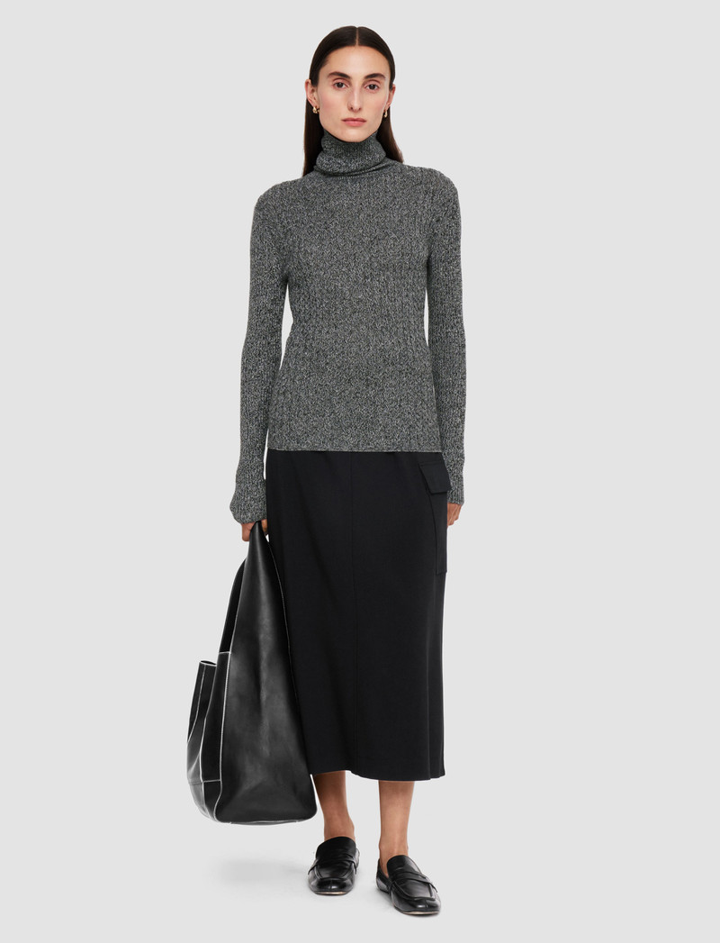 JOSEPH Ribbed Cable Knit High Neck Jumper outlook