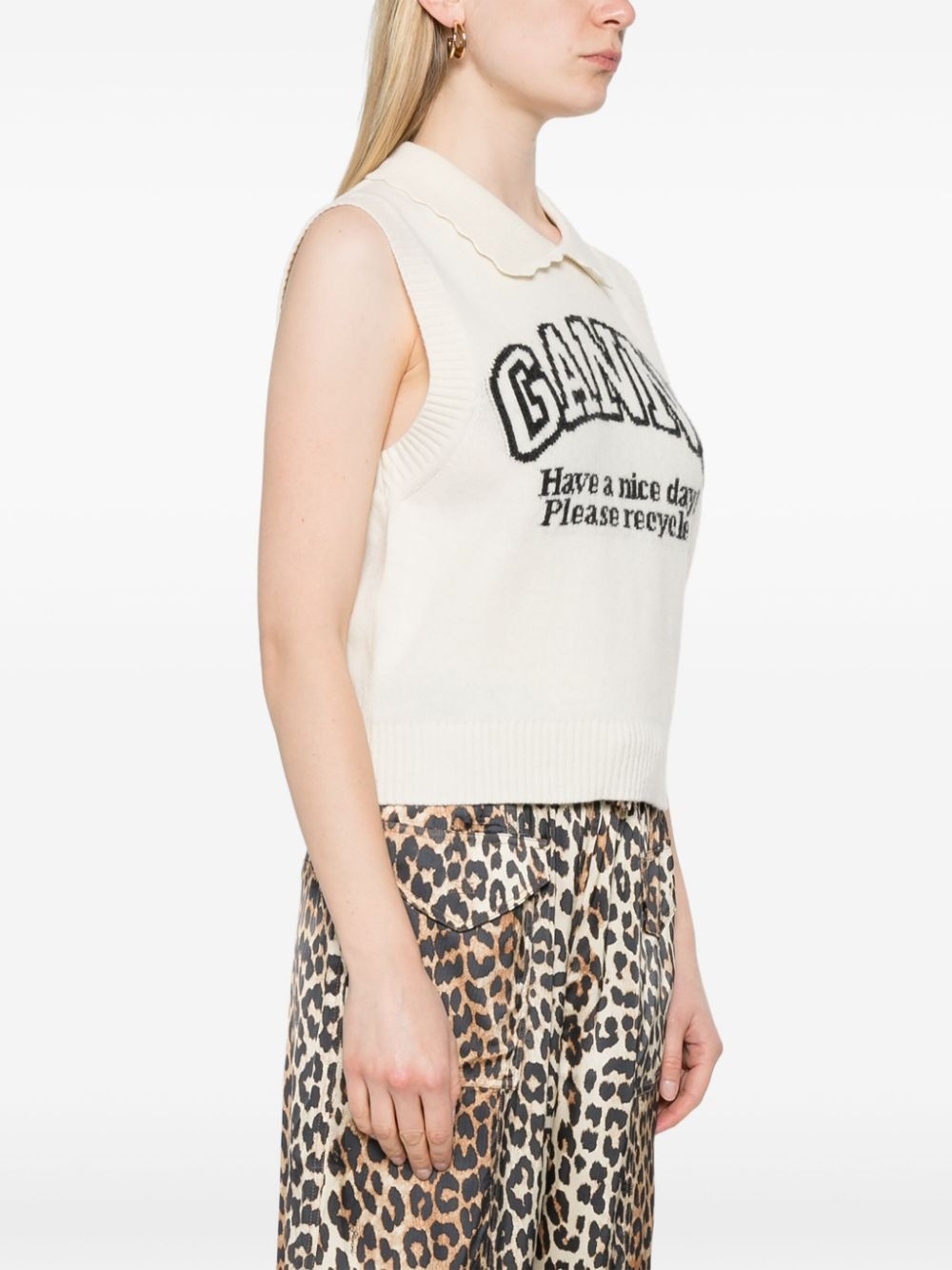 logo-intarsia vest - 3