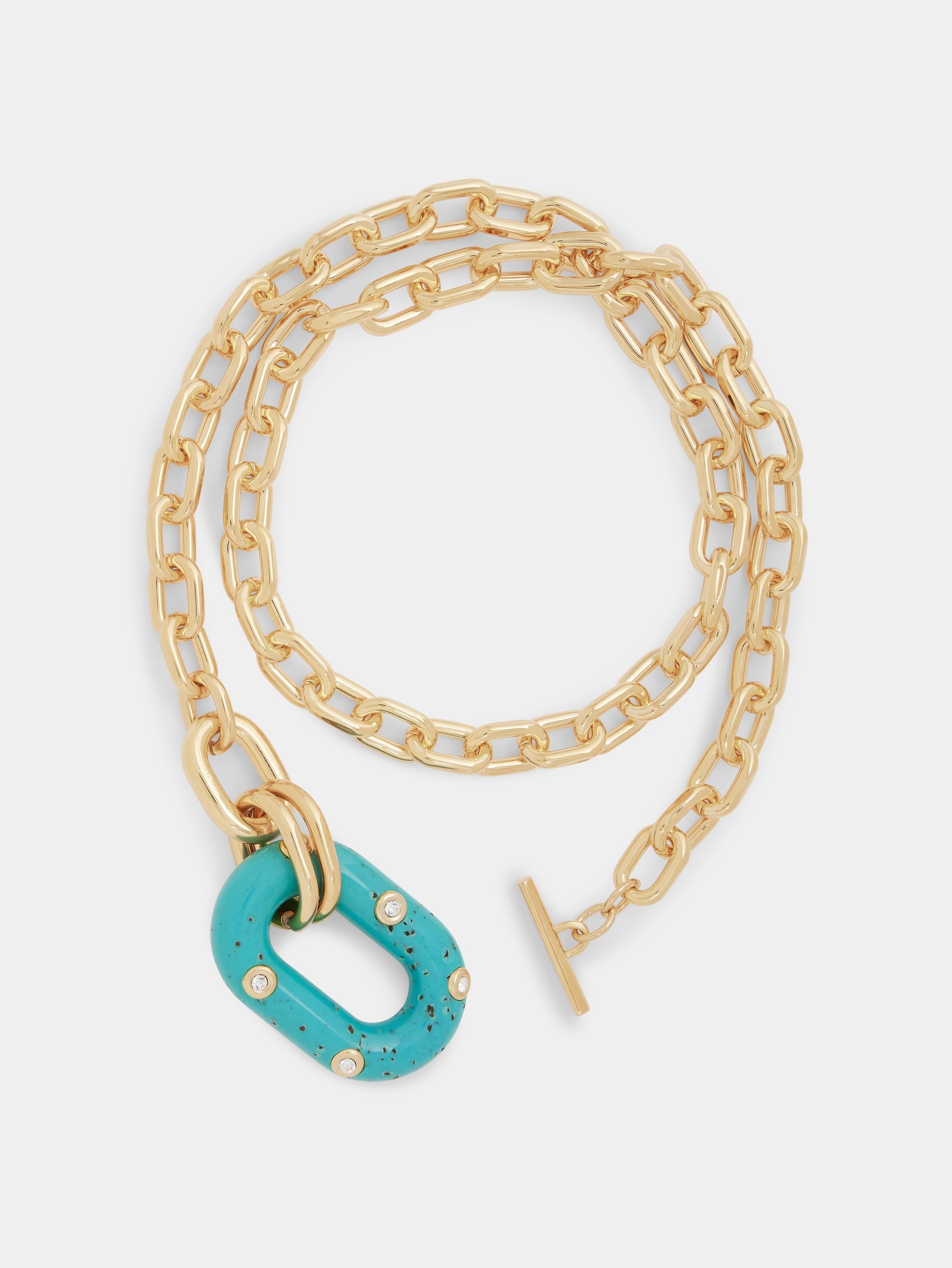 BLUE XL LINK PALM SPRING NECKLACE - 3