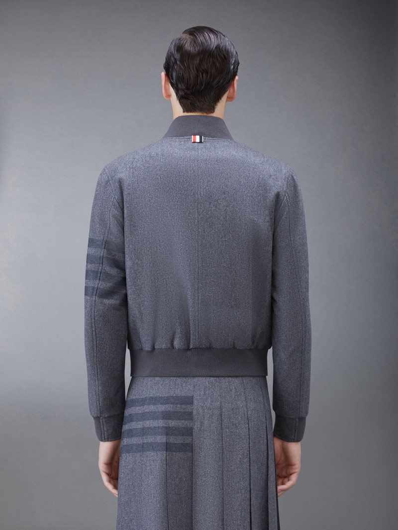 Thom Browne Flannel 4-Bar Knit Rib Blouson outlook