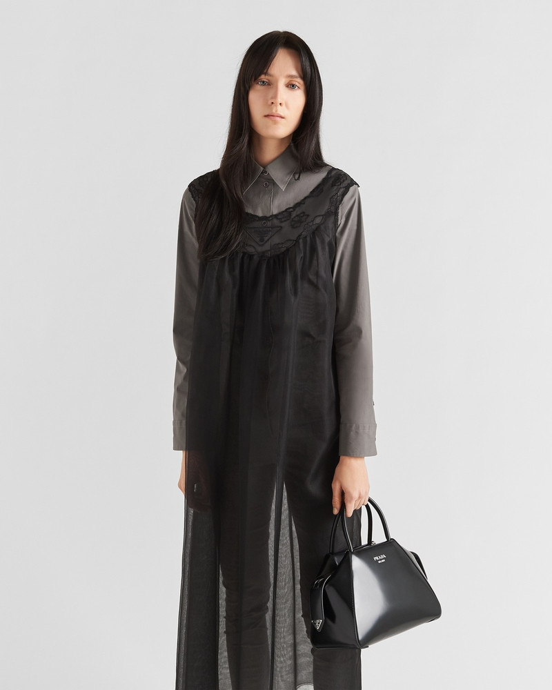 Nylonette and lace midi-dress 3
