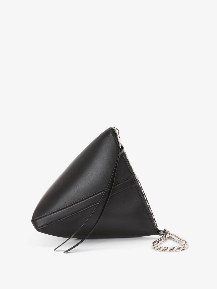 Black Skull Four-Ring croc-effect leather clutch bag, Alexander McQueen