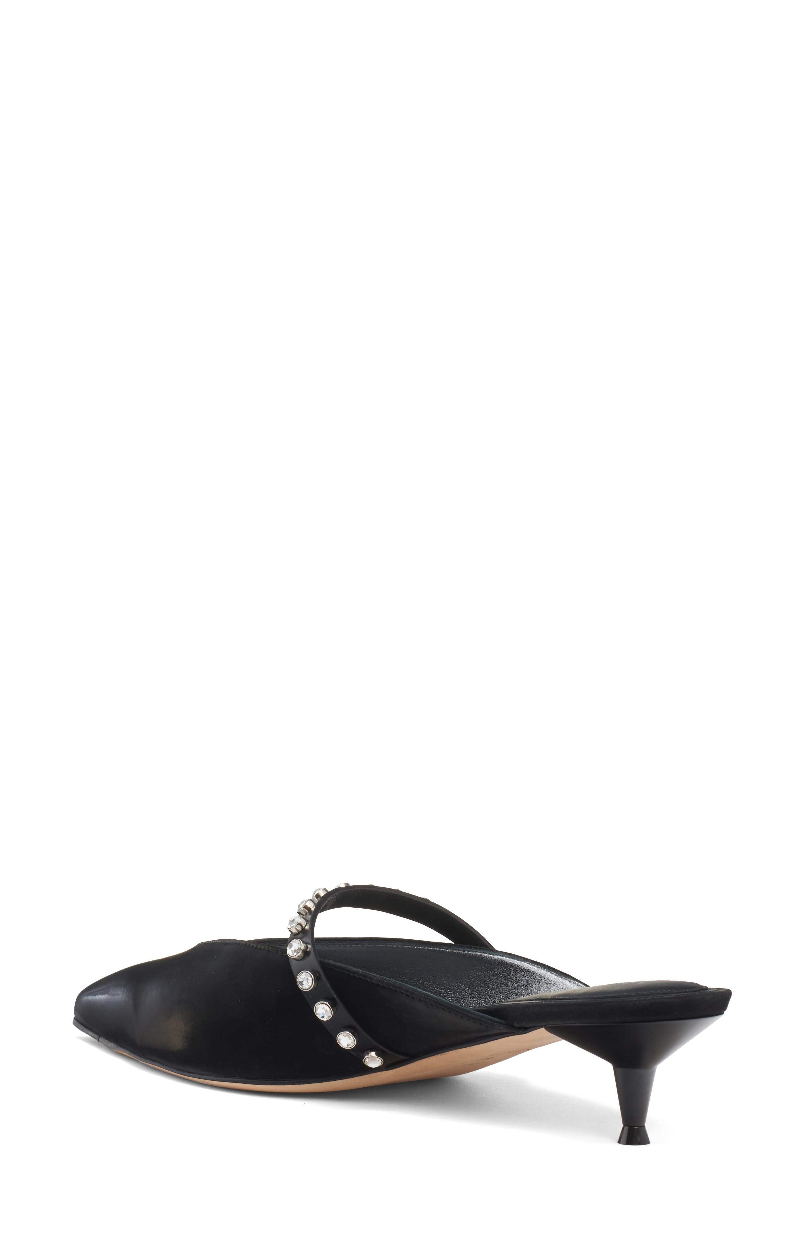 McQueen Stud Pointed Toe Mary Jane Mule in Black/Black/Silver at Nordstrom - 2