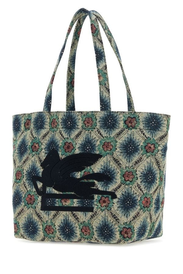 Etro Woman Embroidered Canvas Medium Soft Trotter Shopping Bag - 2