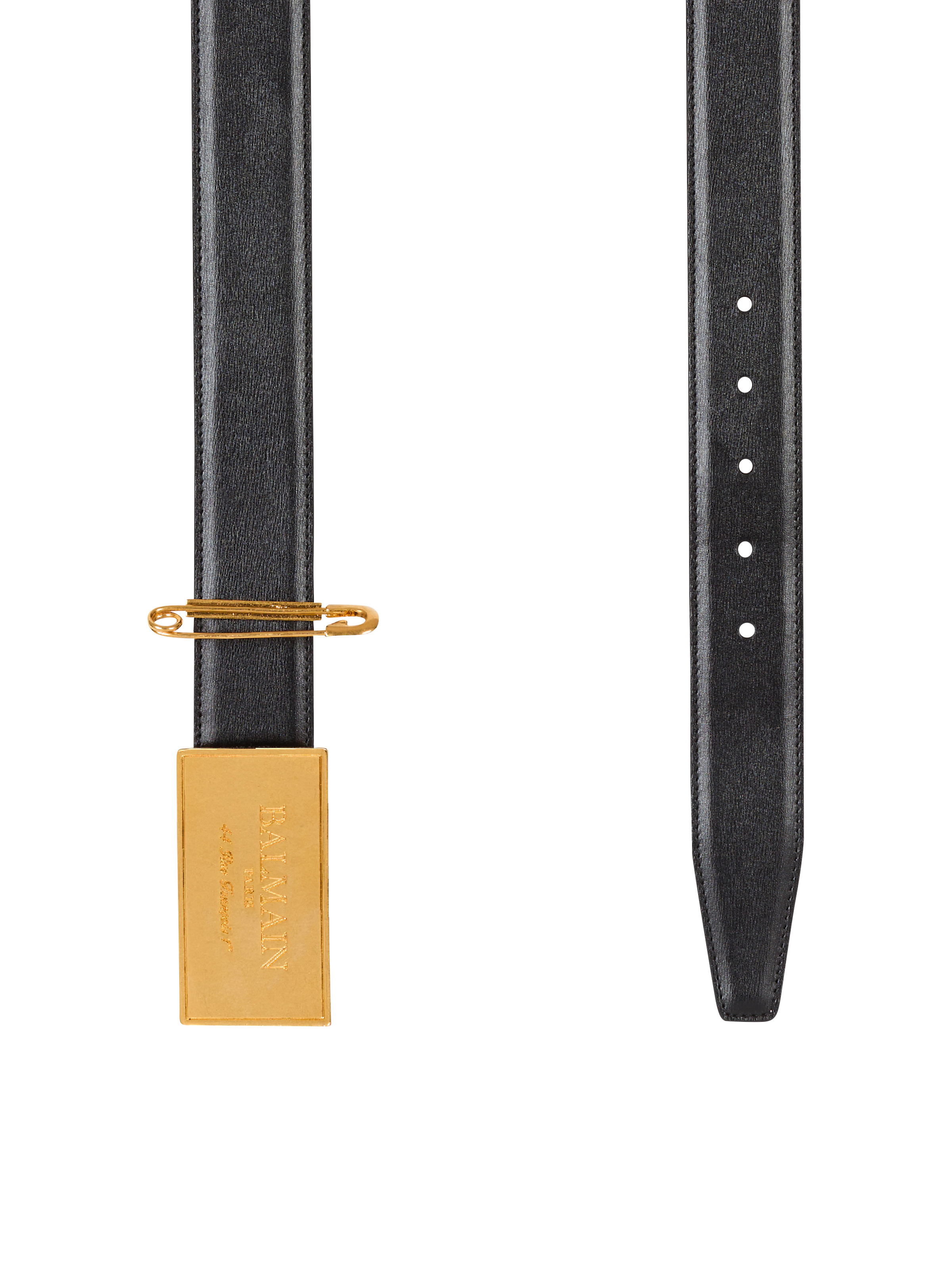 Leather belt with safety pin - 4