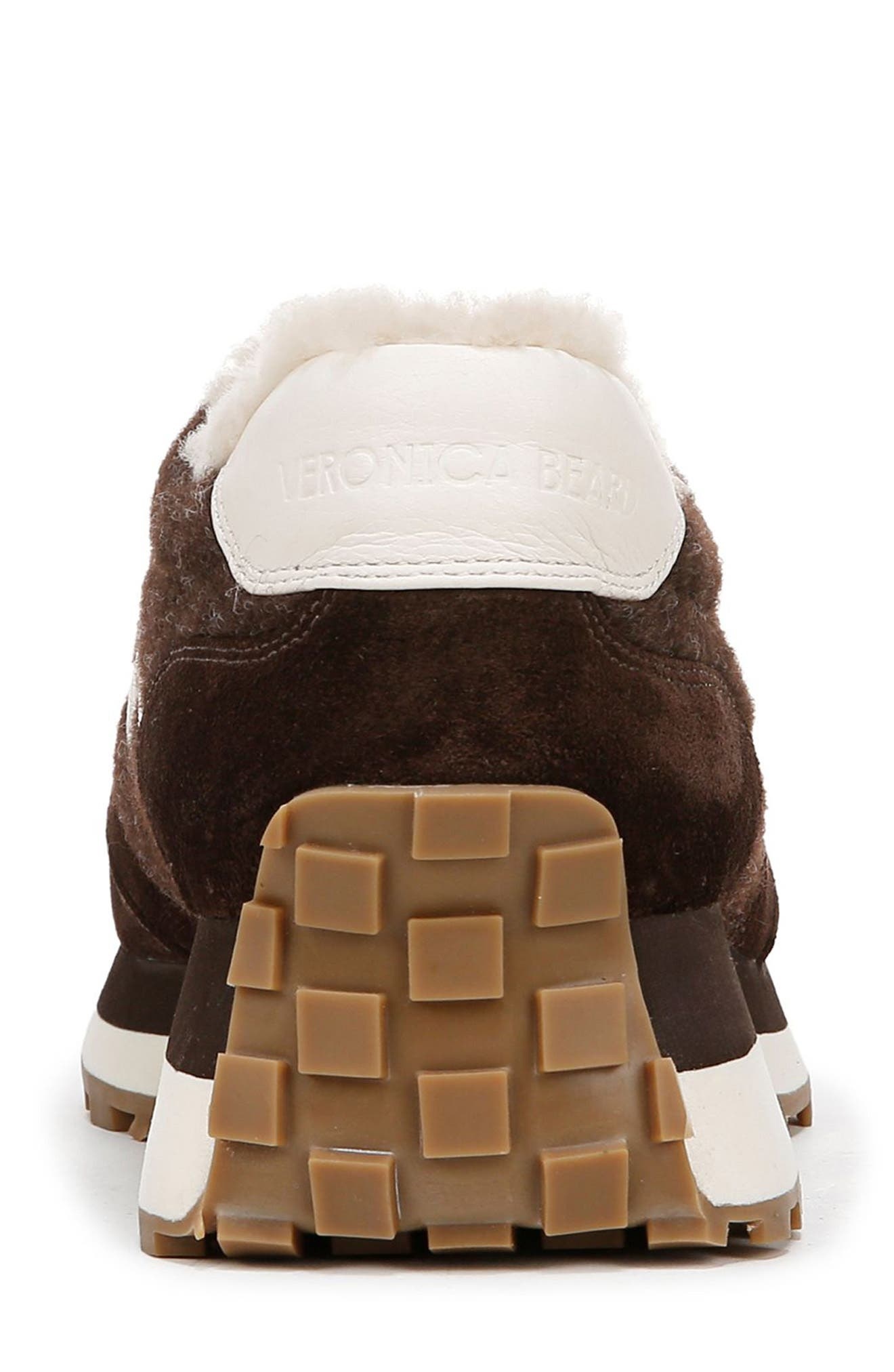 Veronica Beard Valentina Genuine Shearling Lined Sneaker in Espresso at Nordstrom - 7