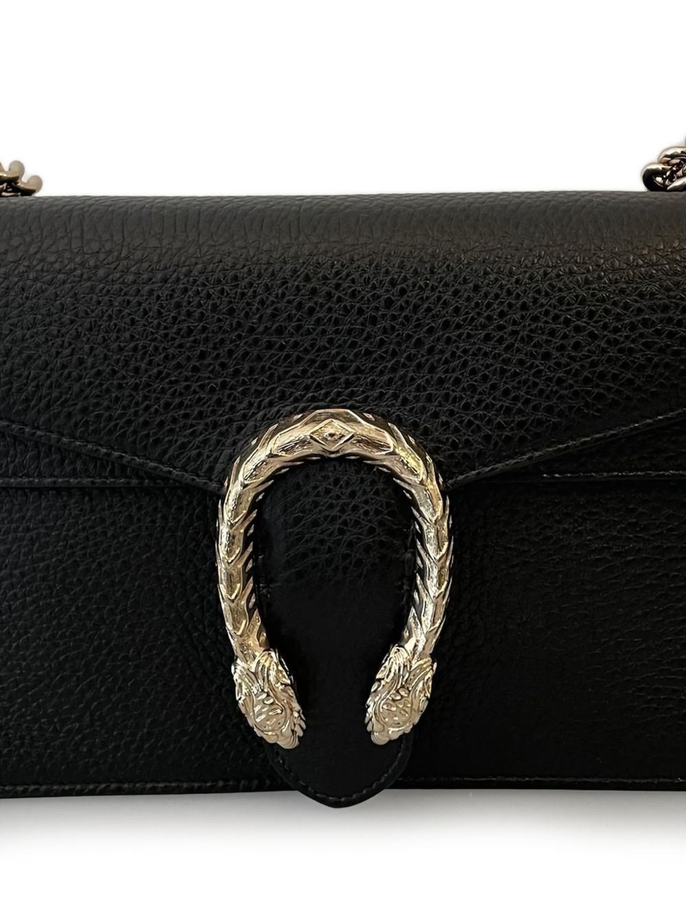 horsebit textured leather shoulder bag - 2
