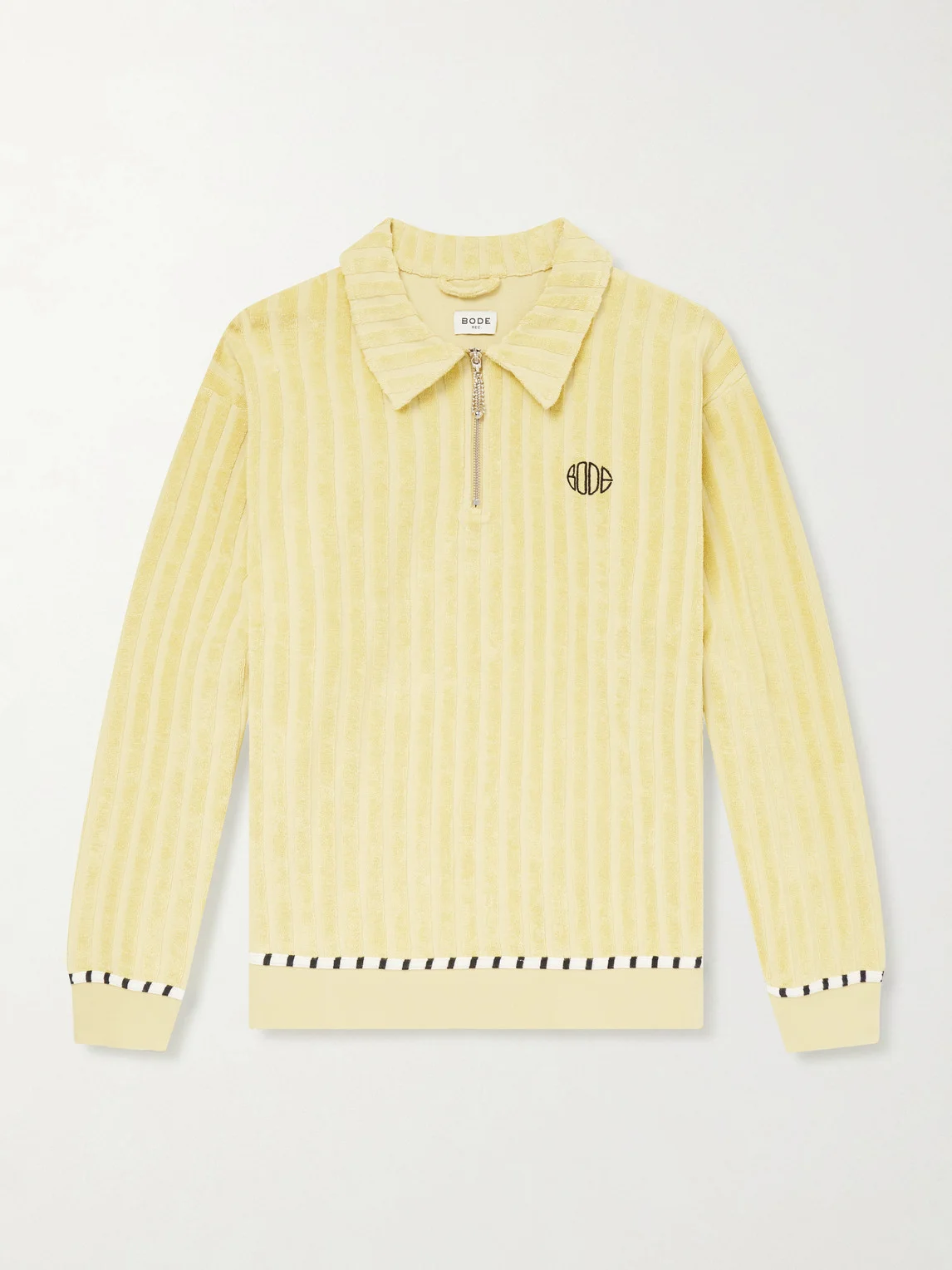 Croquet Ground Logo-Embroidered Cotton-Terry Half-Zip Sweater - 1
