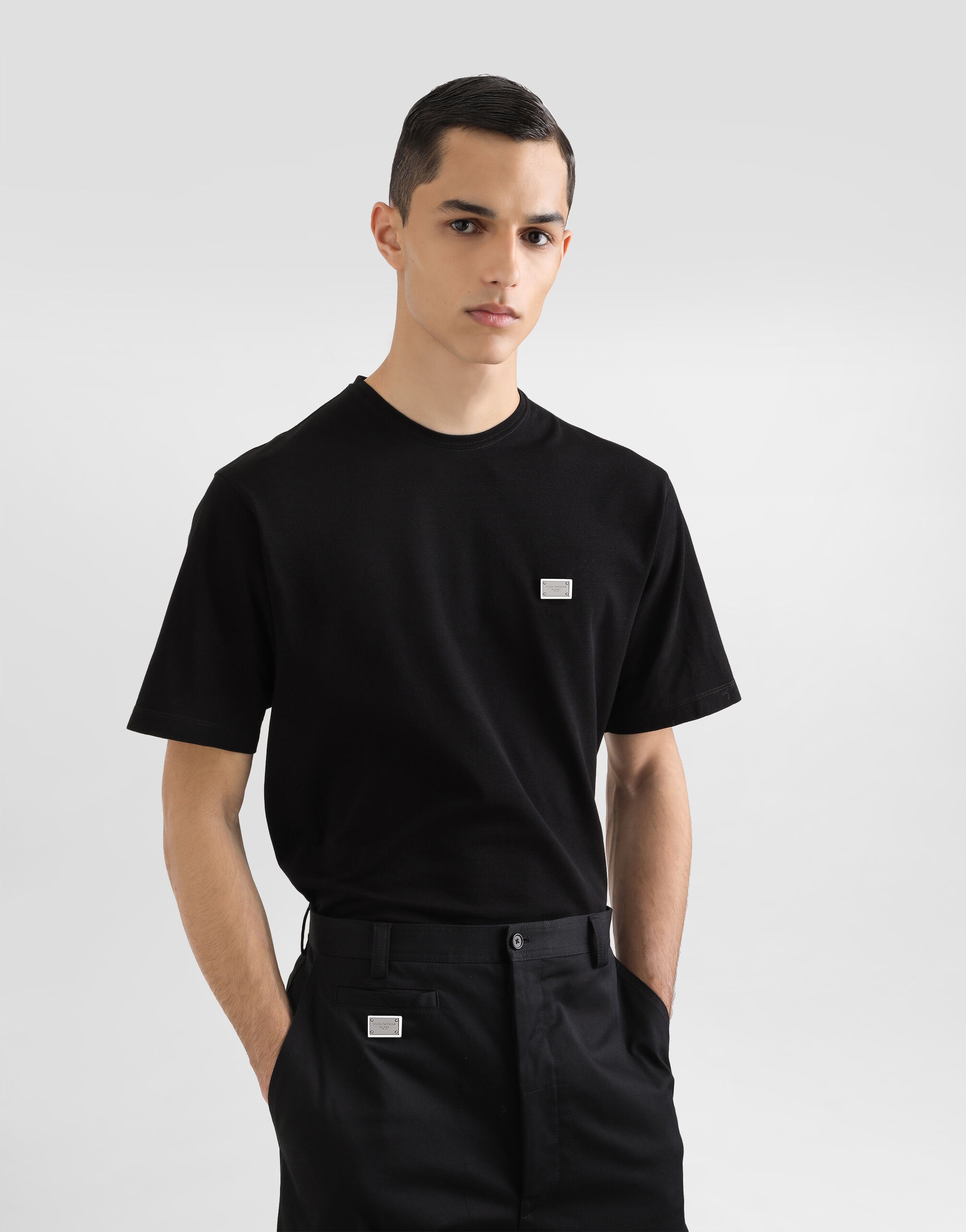 Cotton T-shirt with tag - 4