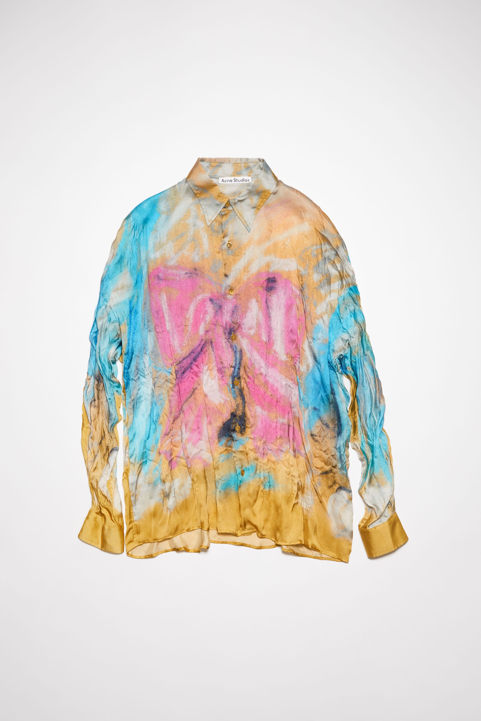 Printed button-up shirt - Straw yellow/pink - 6