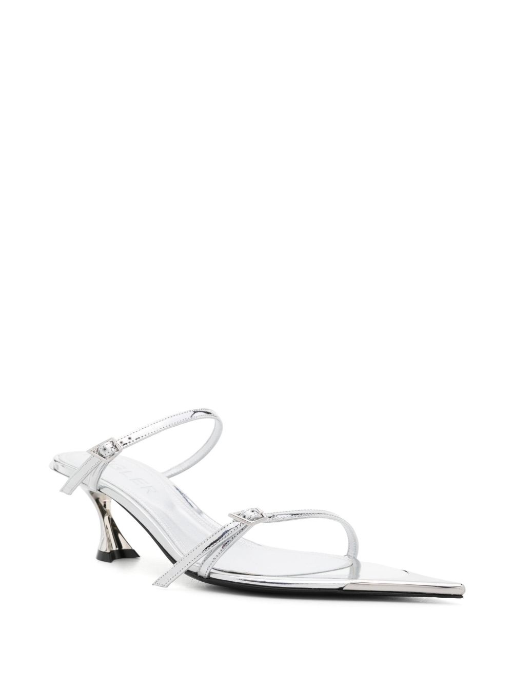 50mm metallic leather sandals - 2
