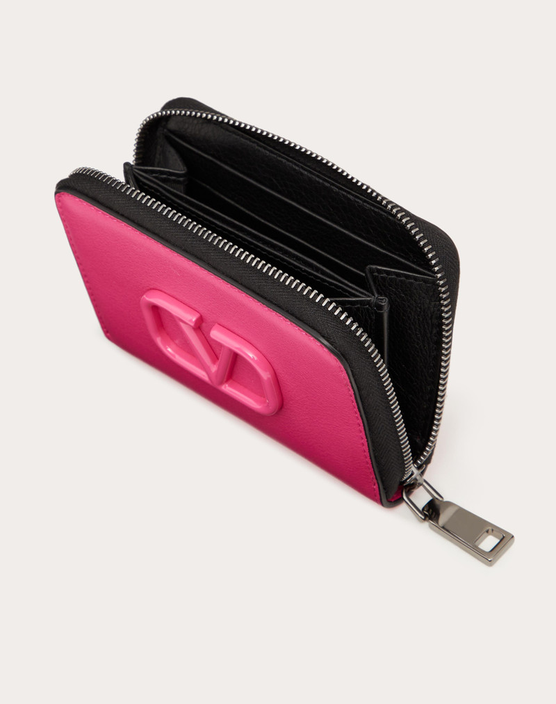 LACQUERED VLOGO SIGNATURE WALLET WITH NECK STRAP 6