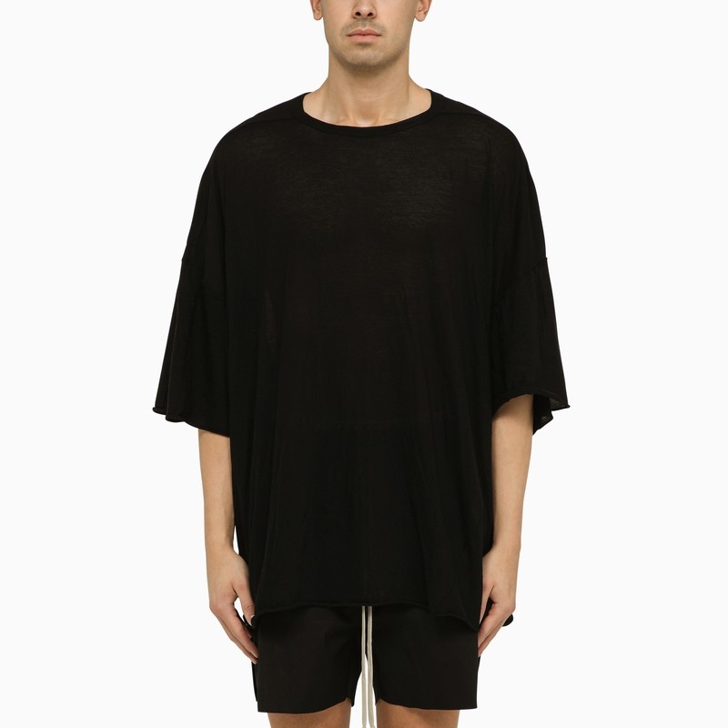 Oversized black cotton T-shirt - 1