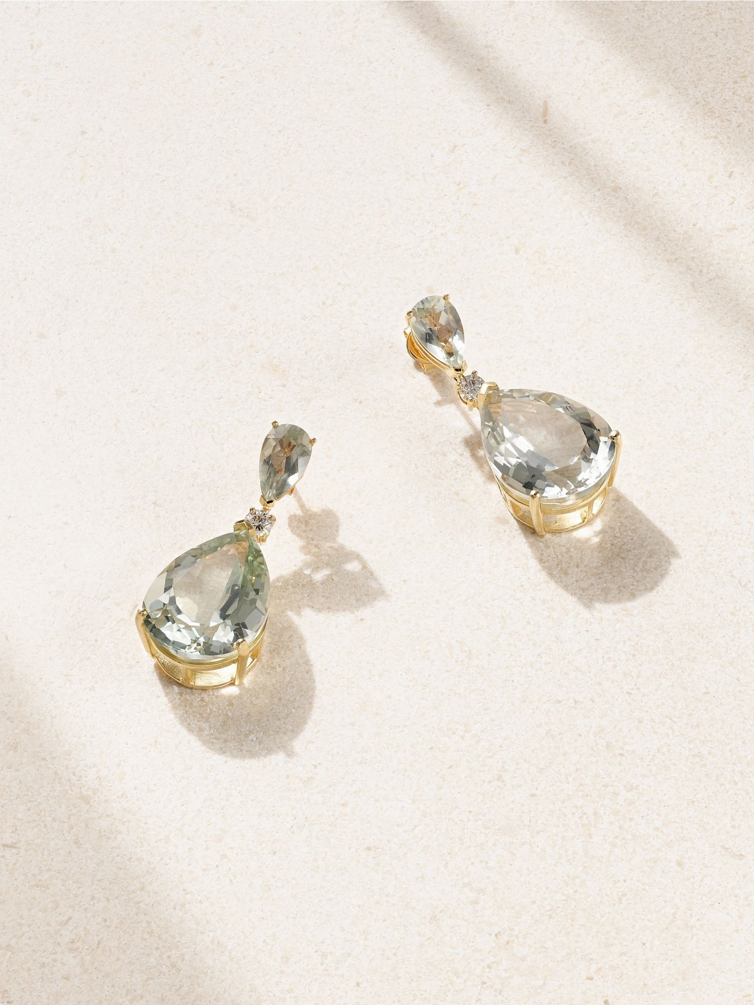 Sophia 14-karat gold, amethyst and diamond earrings Green - 1