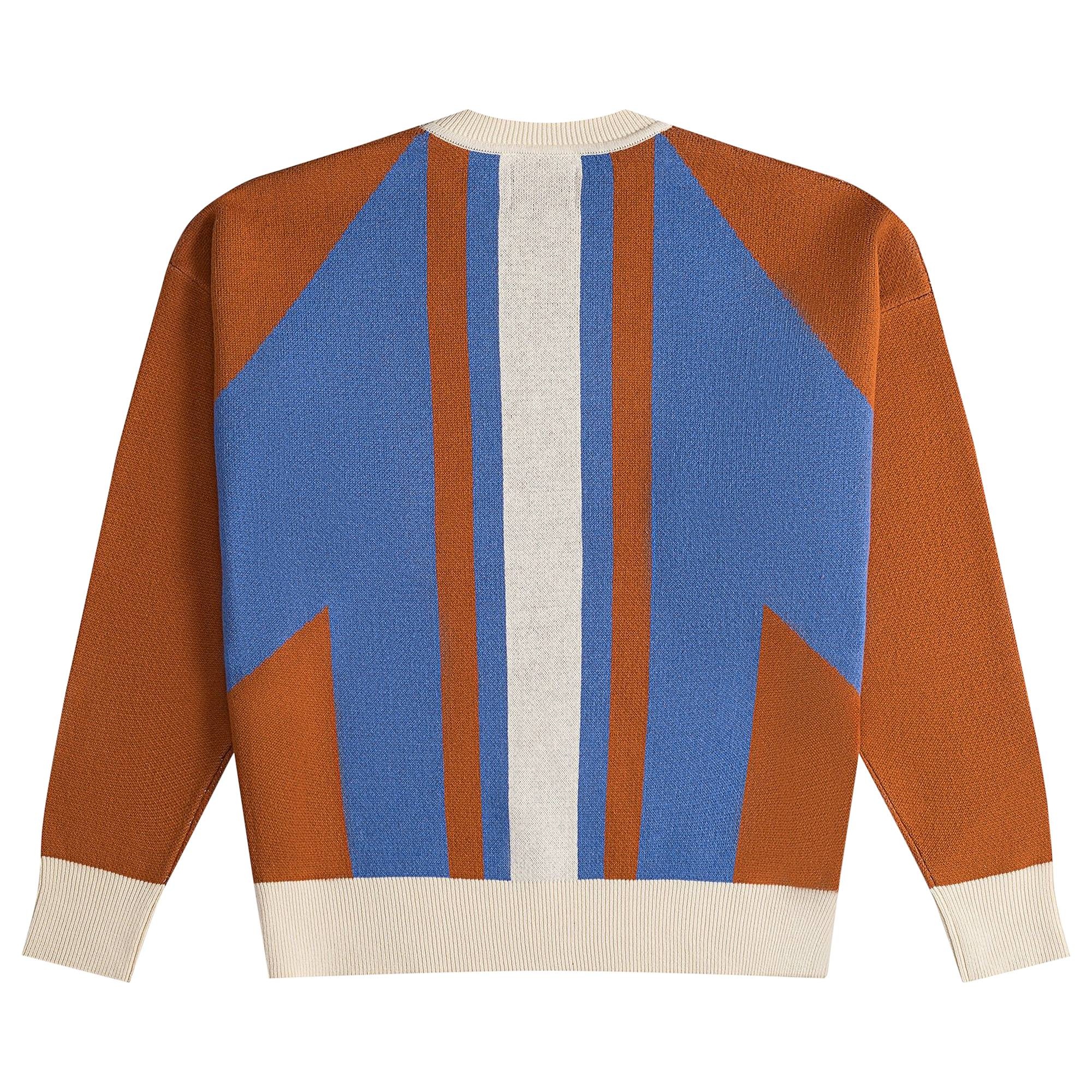 Rhude Pavil Knit Crewneck 'Brick/Cream/Blue' - 2