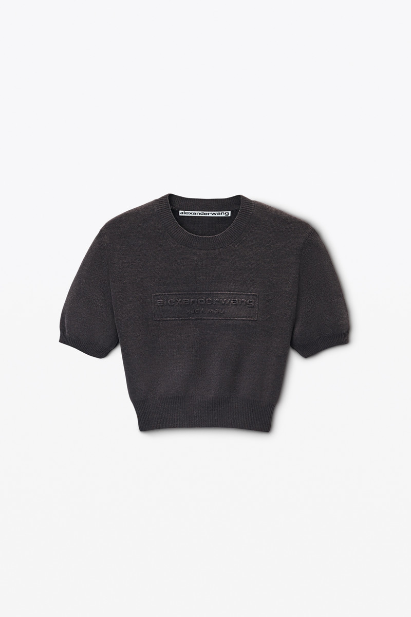 Logo-Embossed Tee in Rib-Knit 1