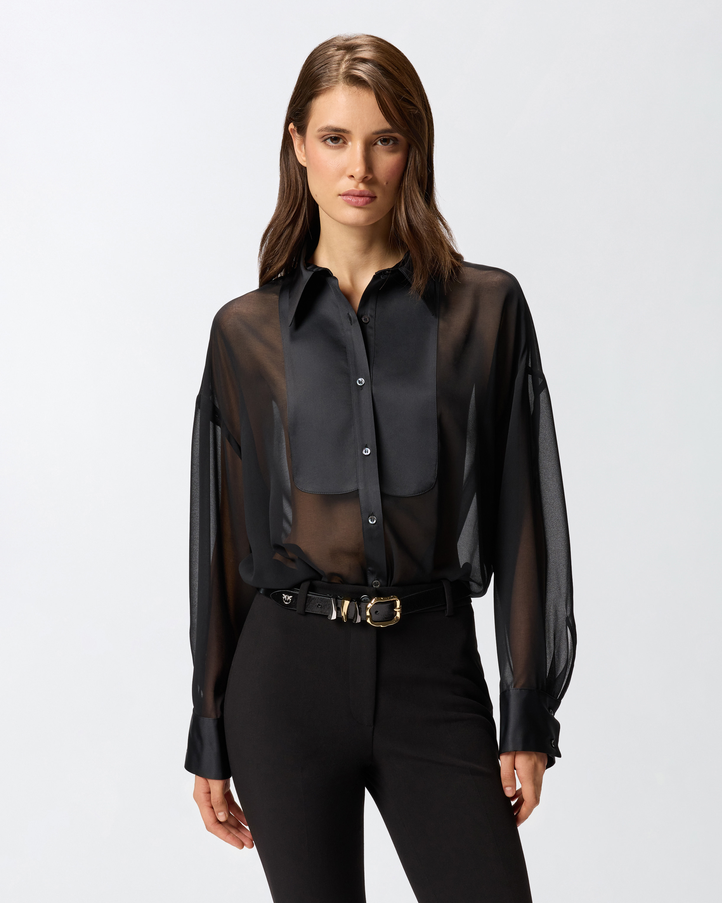 GEORGETTE AND SATIN SHIRT - 2