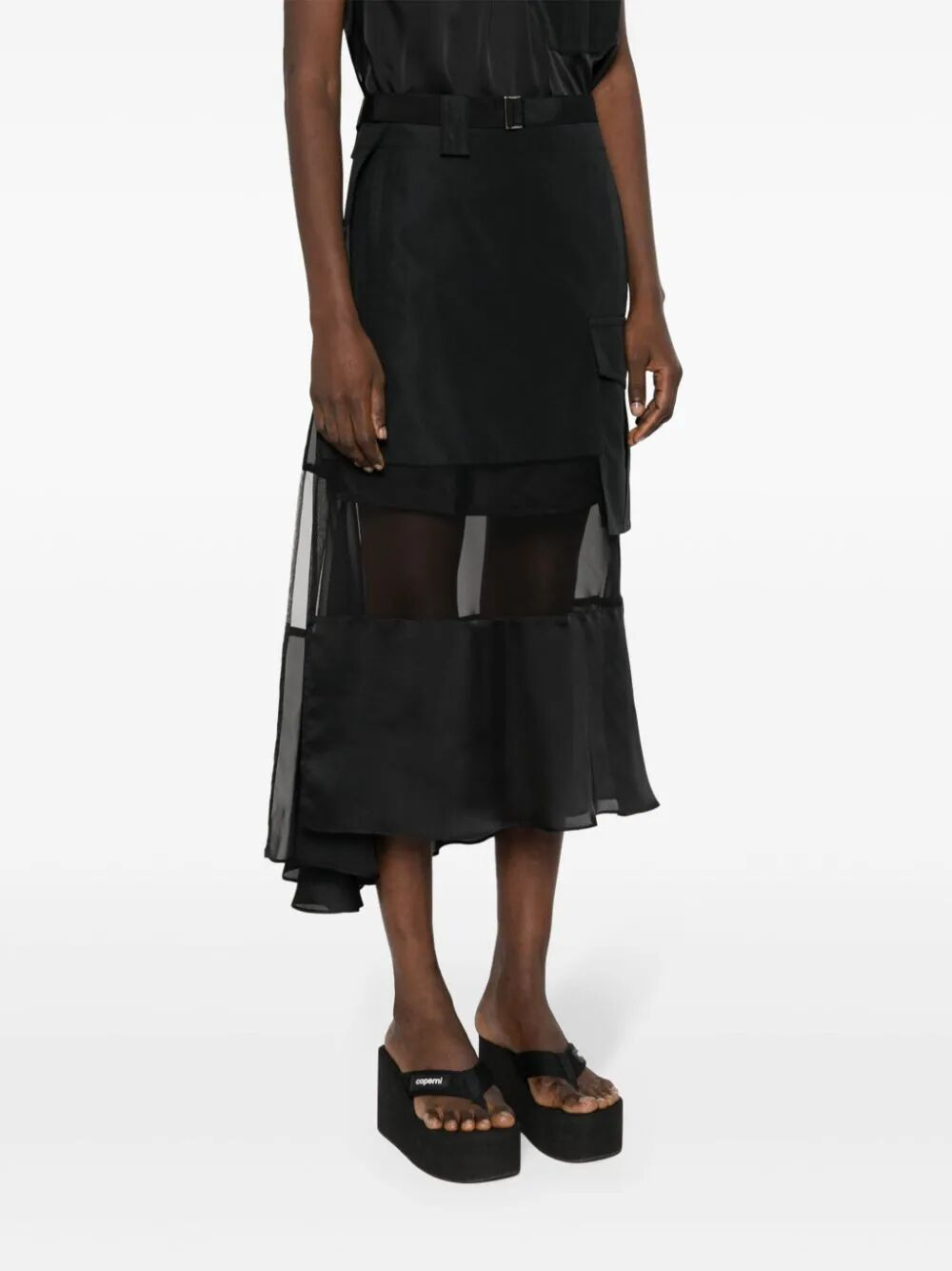 Sacai Women Fabric Combo Skirt - 3